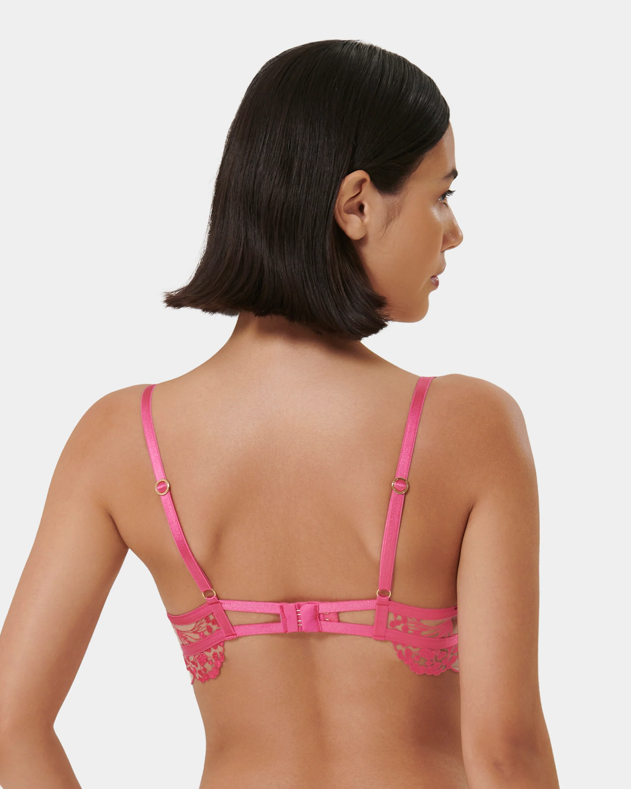 Marisa Embroidered Sheer Bra Pink