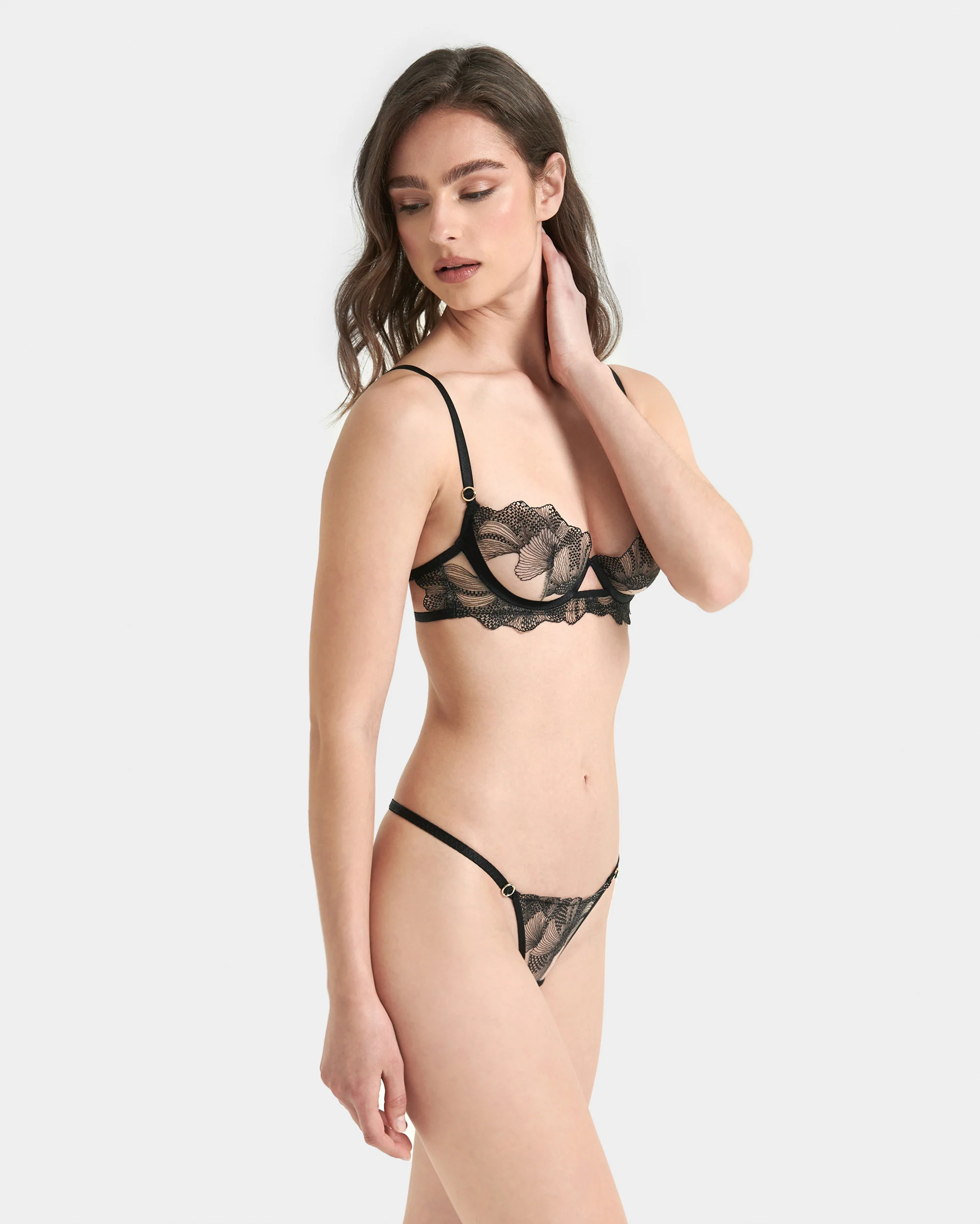 Adeline Thong Sheer/Black