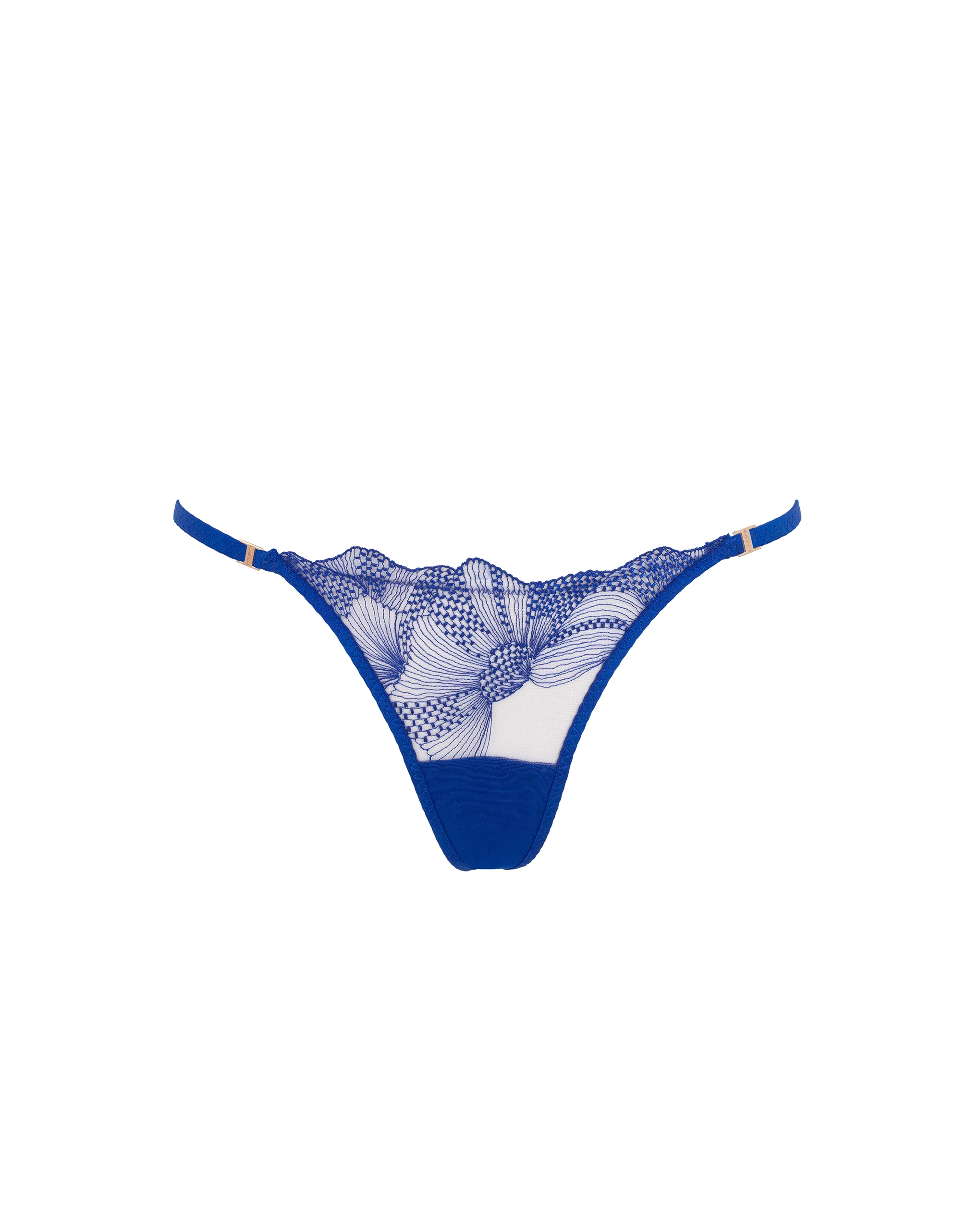 Adeline Thong Sheer/Surf the Web Blue
