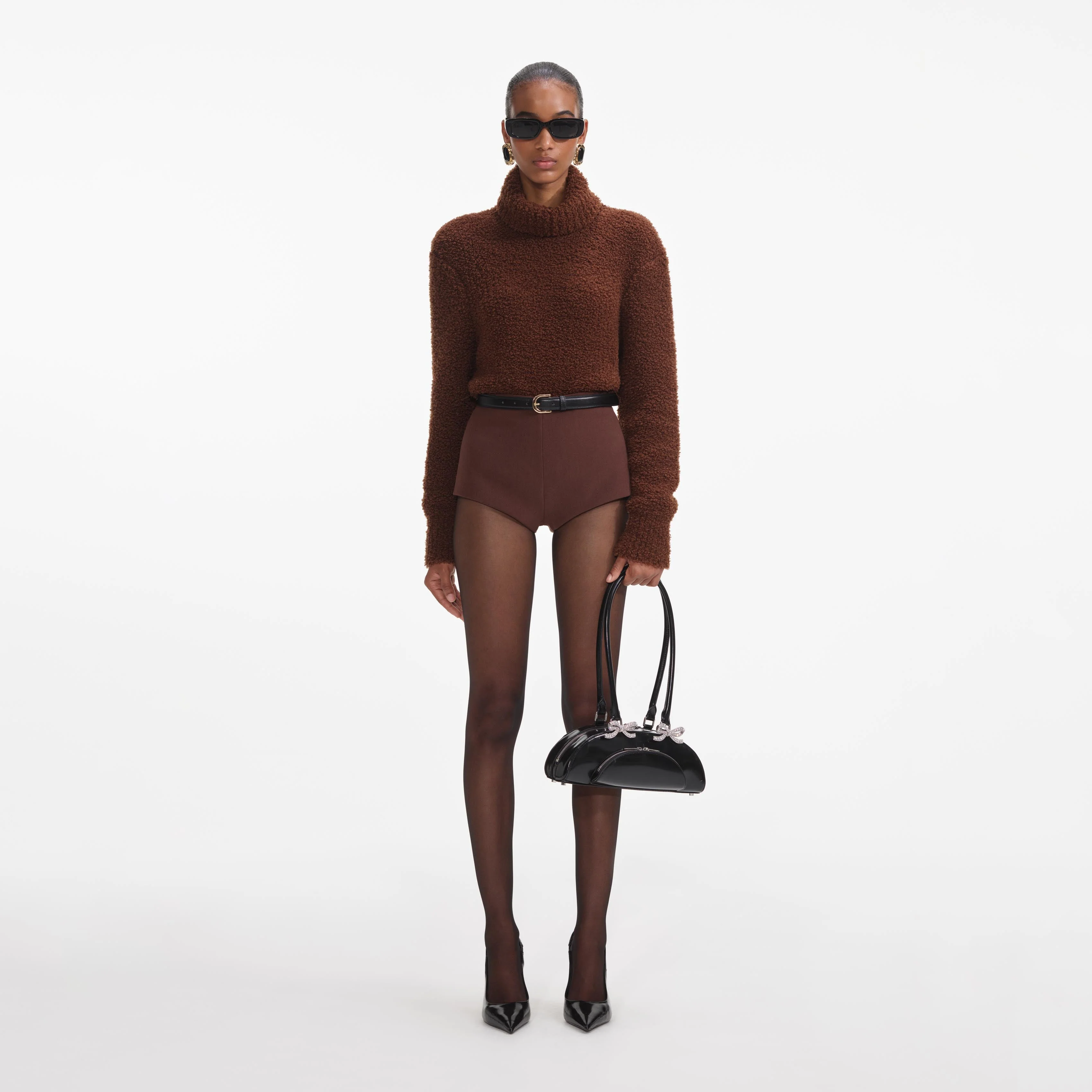 Brown Fluffy Knit Jumper