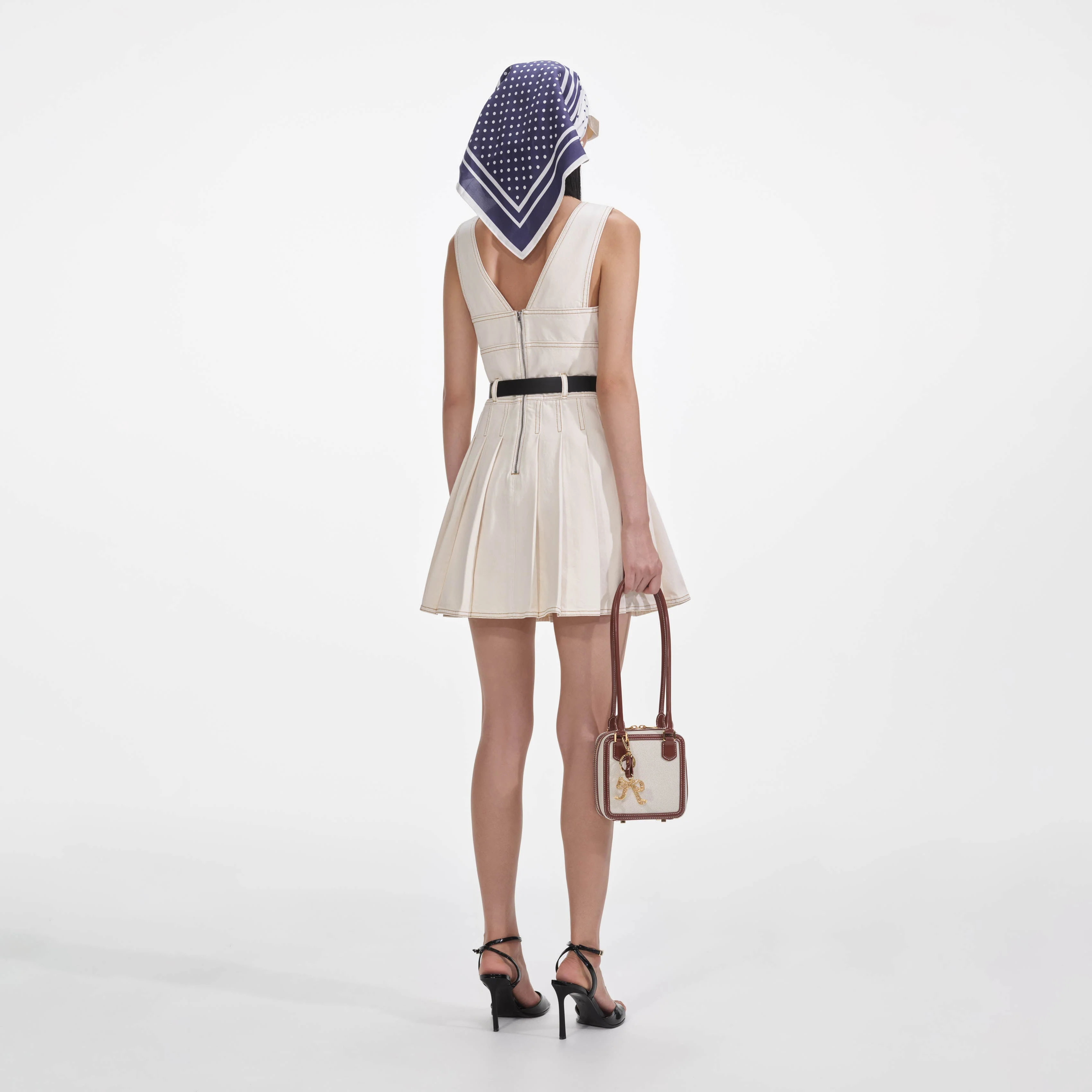 Cream Denim Mini Dress