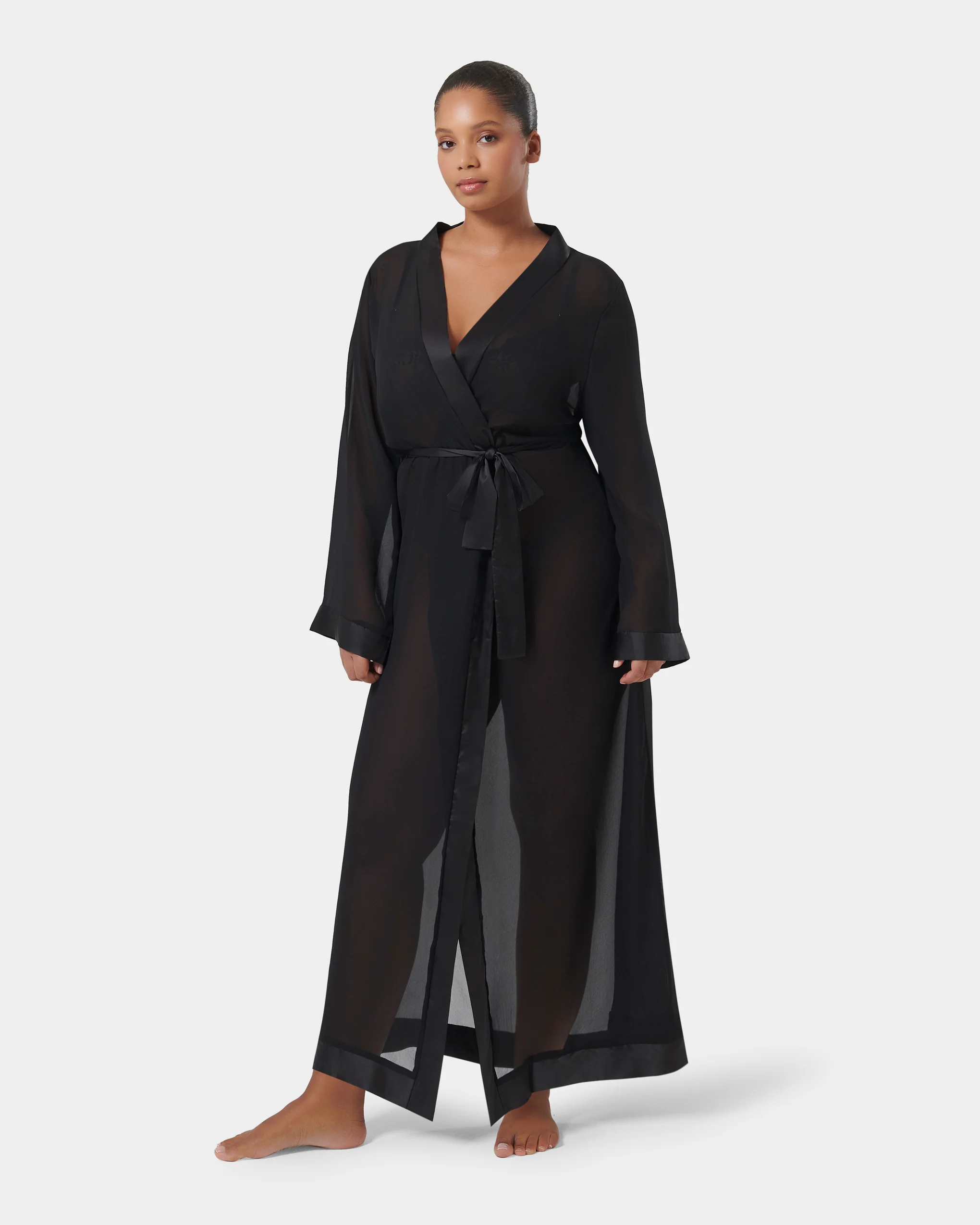 Marcella Long Kimono Black