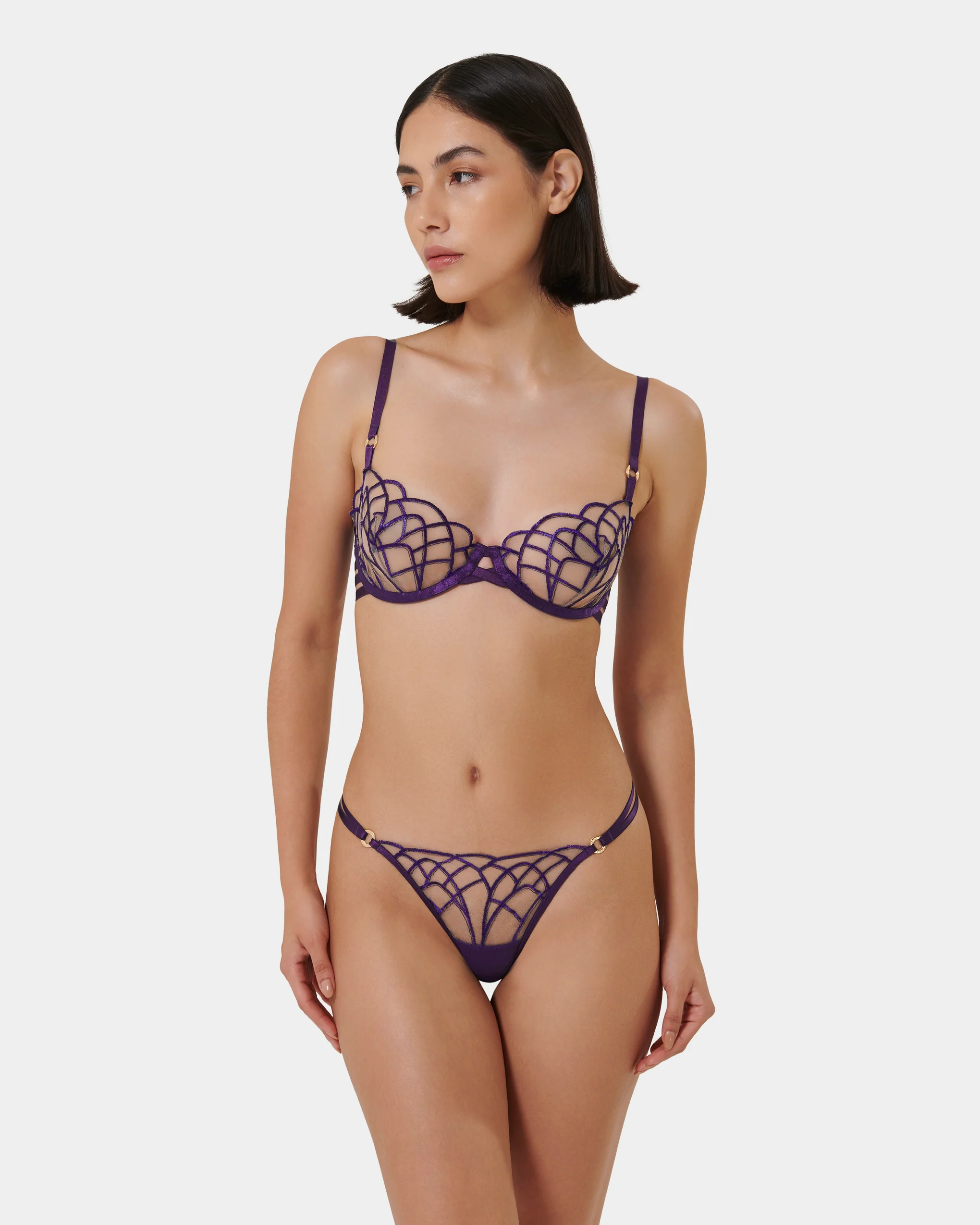 Beatrix Wired Bra Acai Purple/Sheer