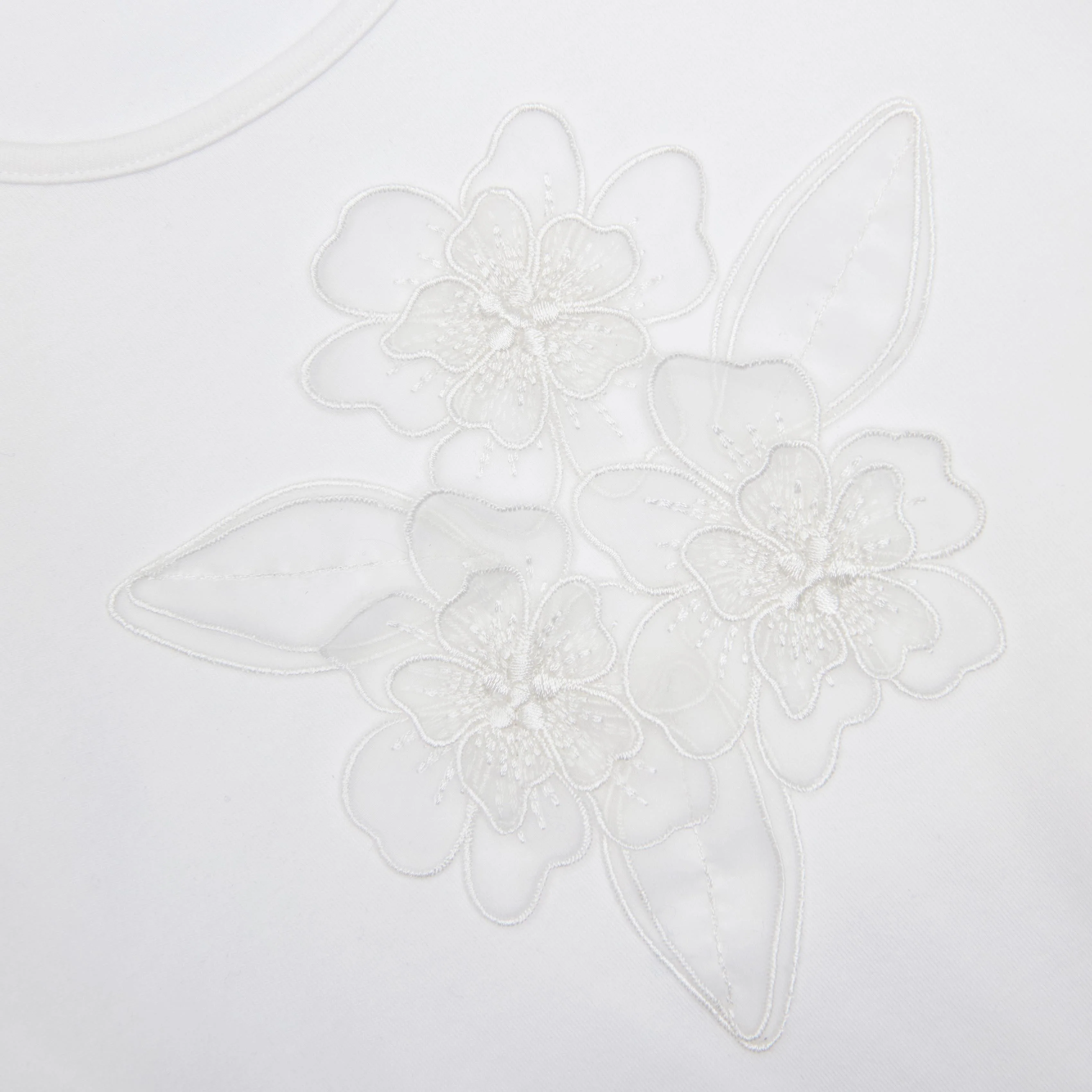 Cream Jersey Flower Top