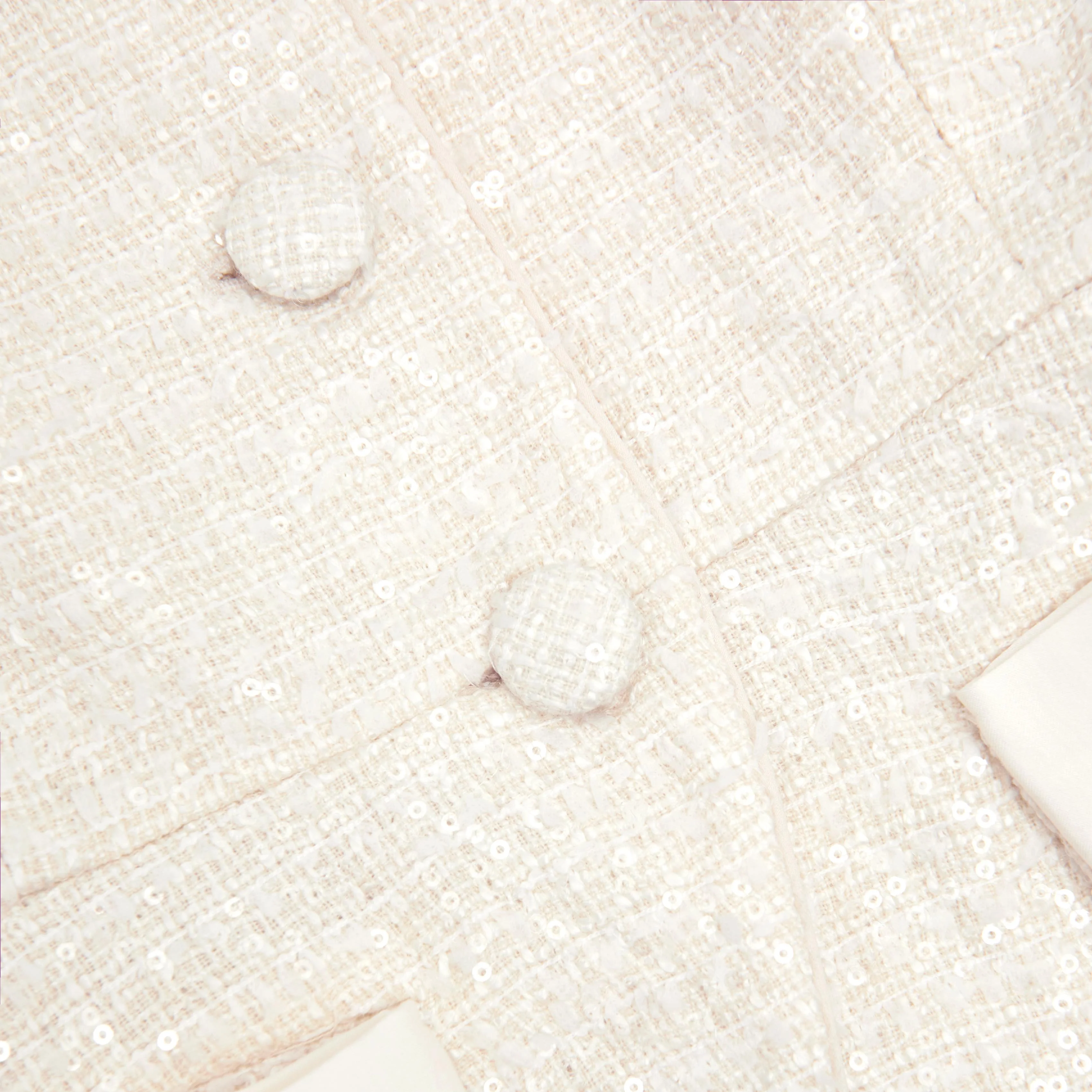 Cream Boucle Bow Detail Top