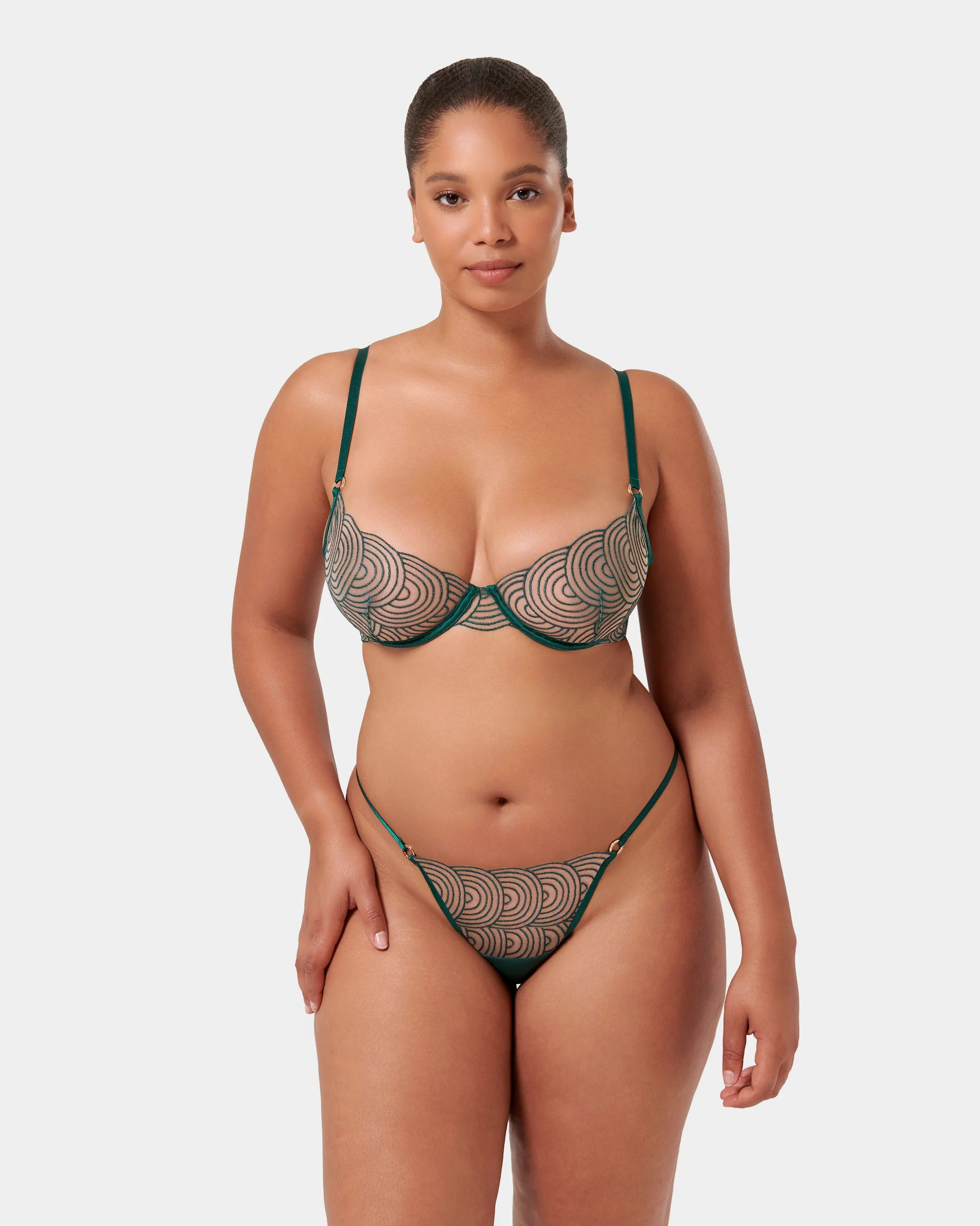 Aster Wired Bra Botanical Garden Green/Sheer