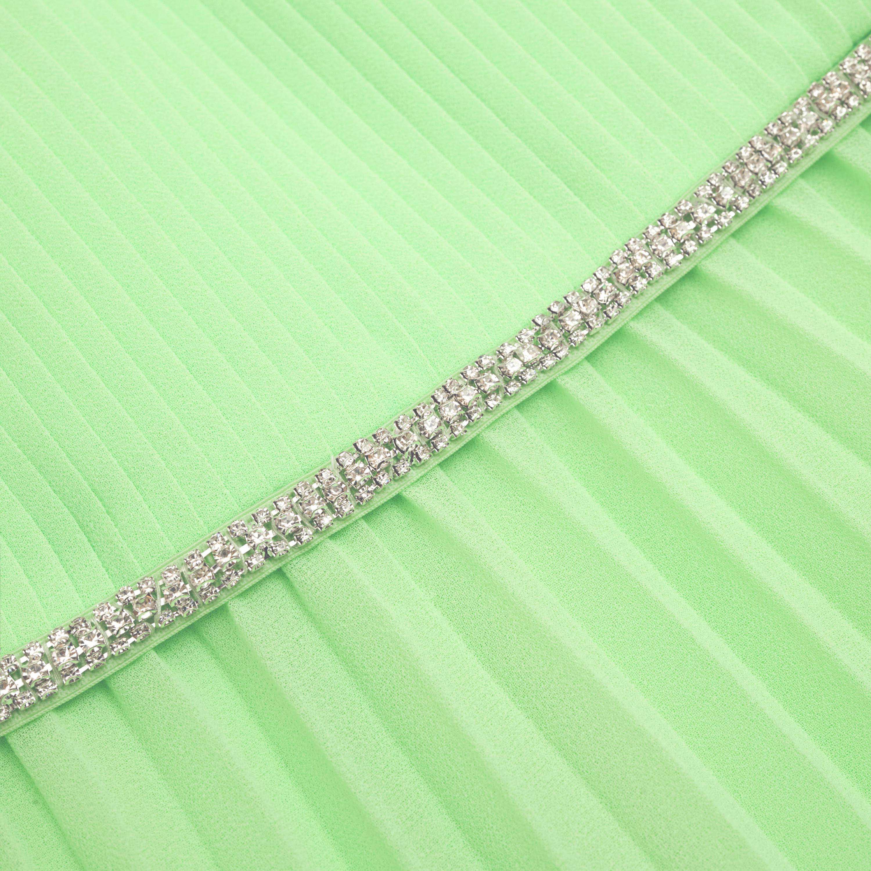 Green Off Shoulder Chiffon Midi Dress