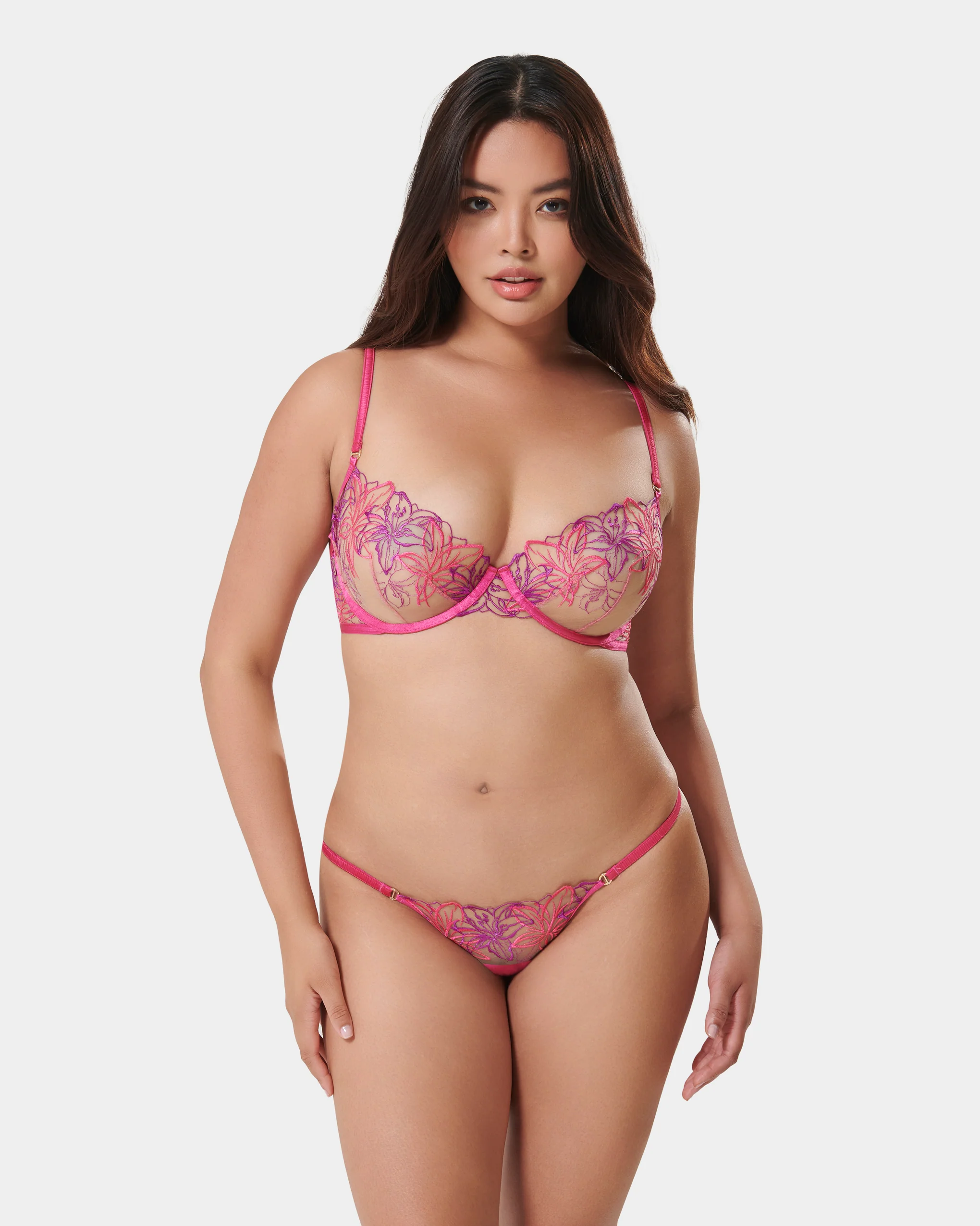 Lilly Bra Fuchsia Pink/Bright Violet/Sheer