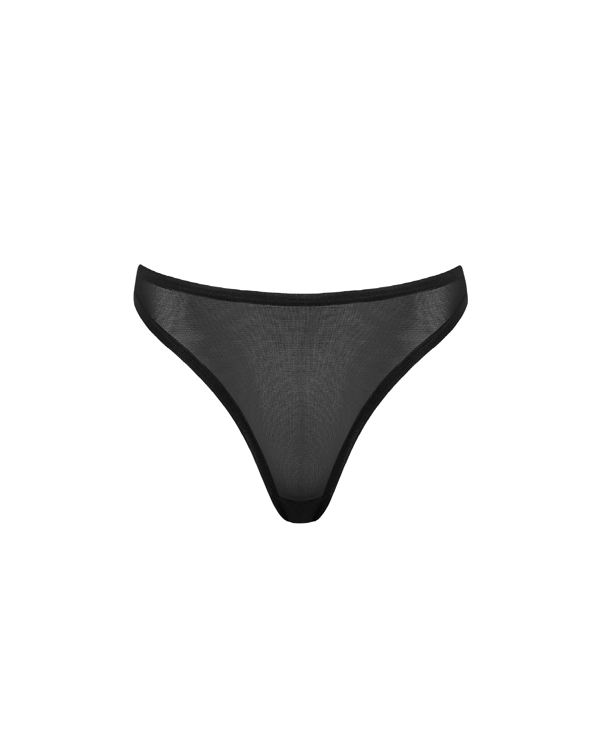 Thena High-Waist Thong Black