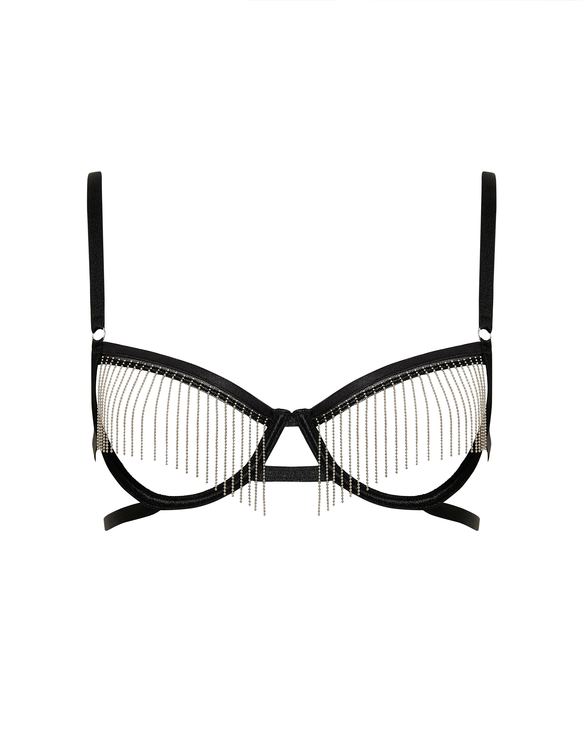Antoinette Open Wired Bra Black/Silver