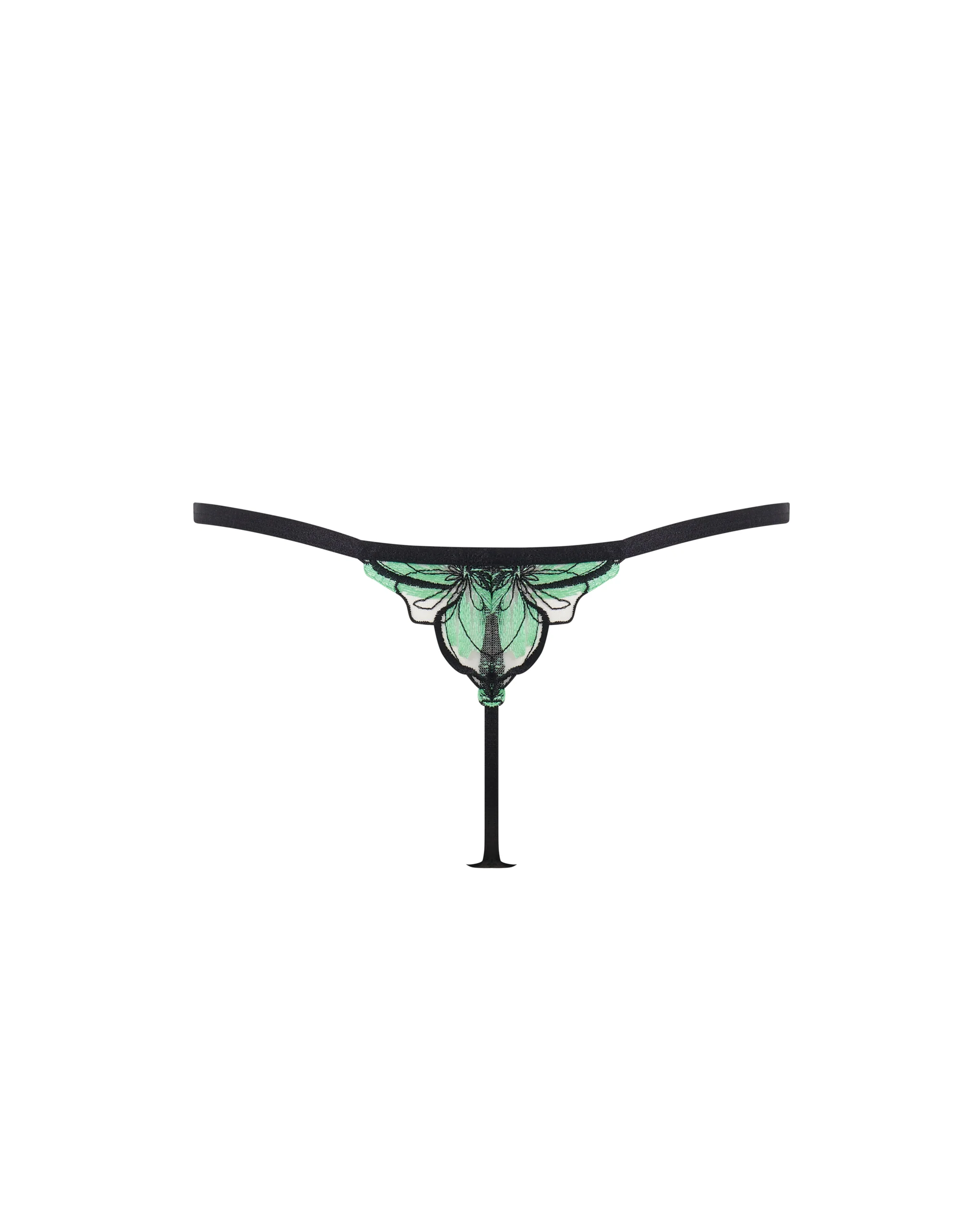 Odette Thong Black/Summer Green