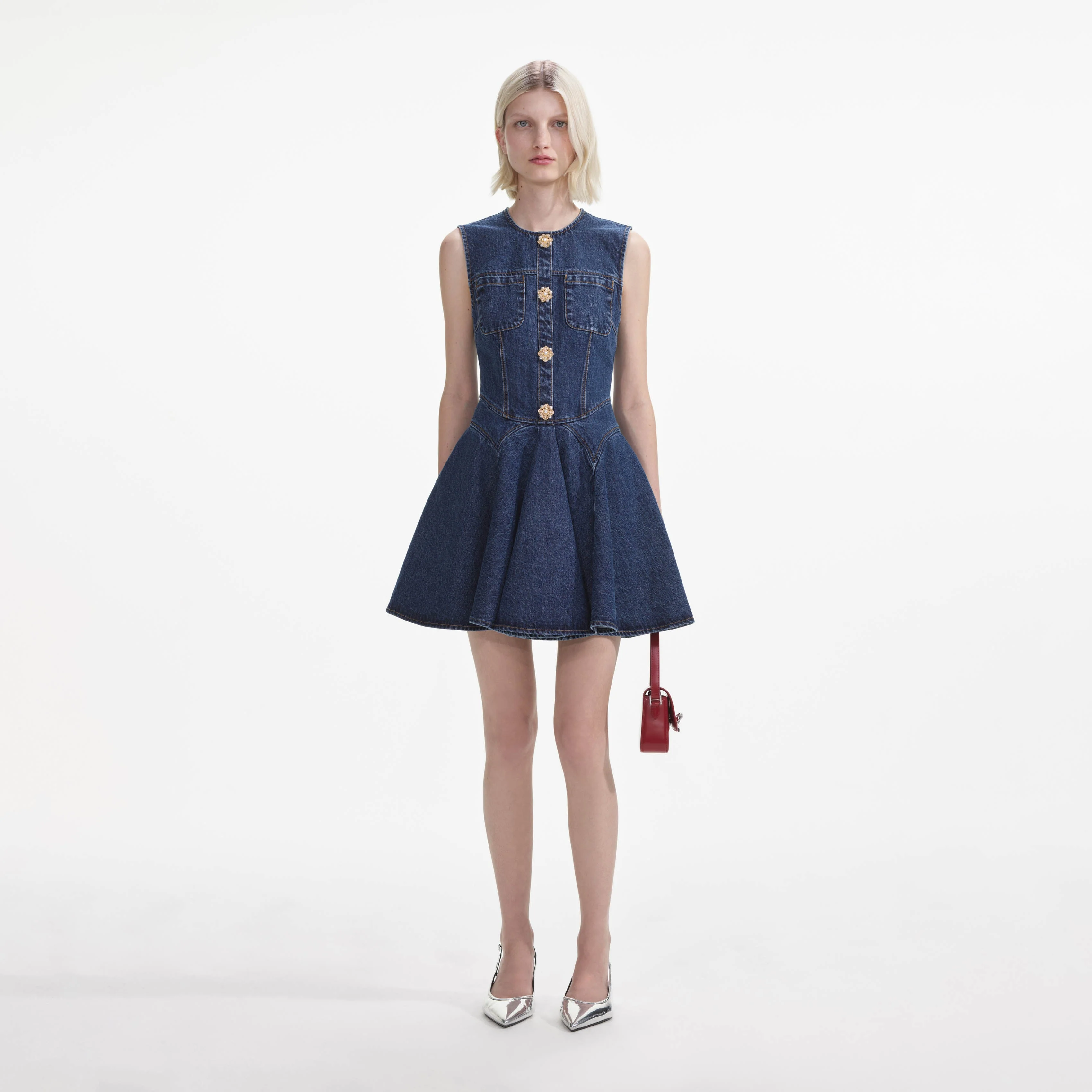 Denim Skater Mini Dress