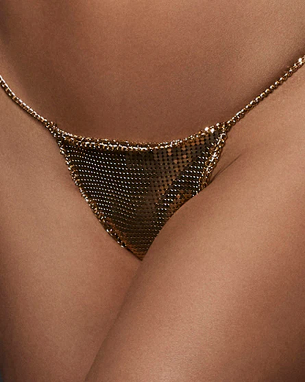 Cyla Chainmail Thong Gold