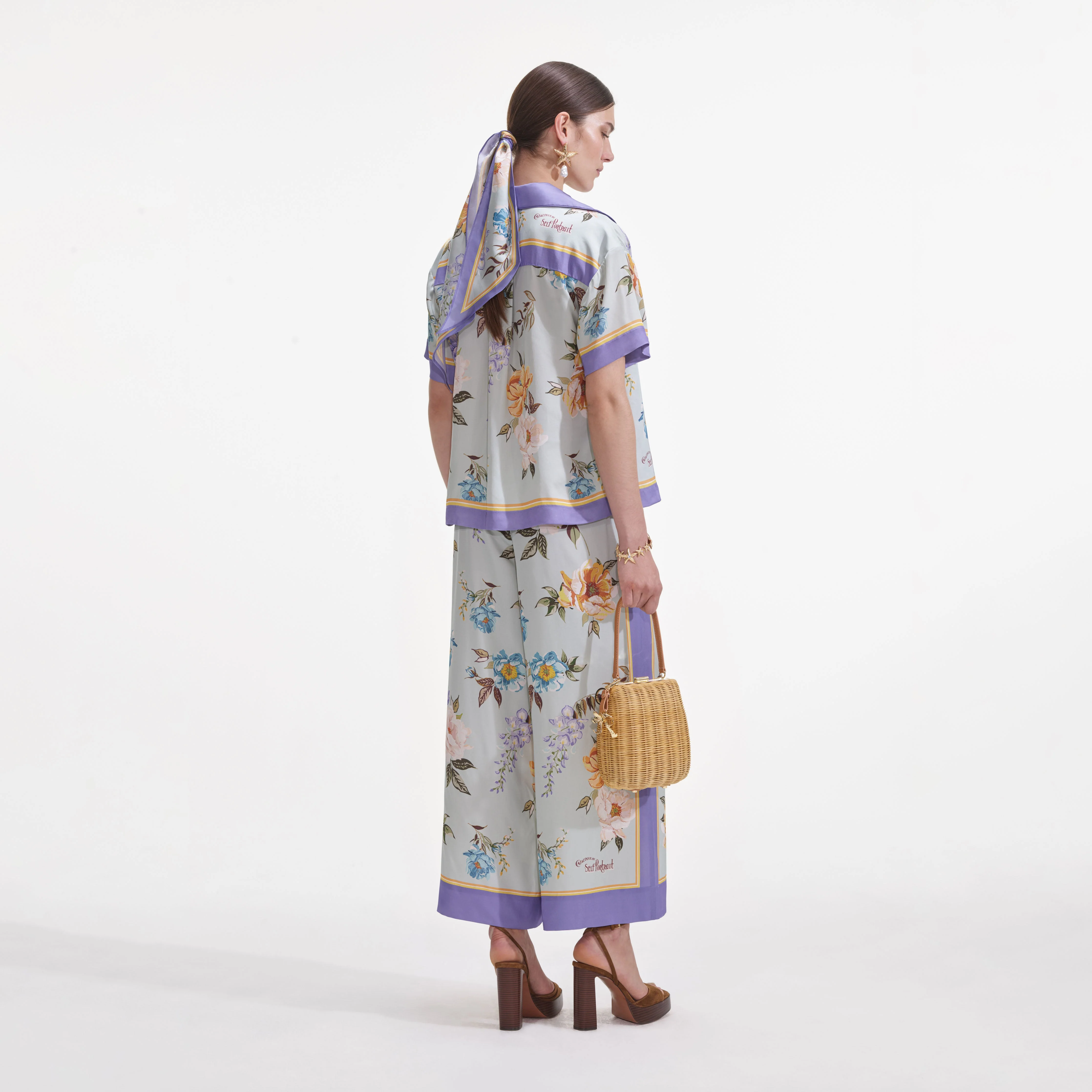 Blue Floral Viscose Shirt