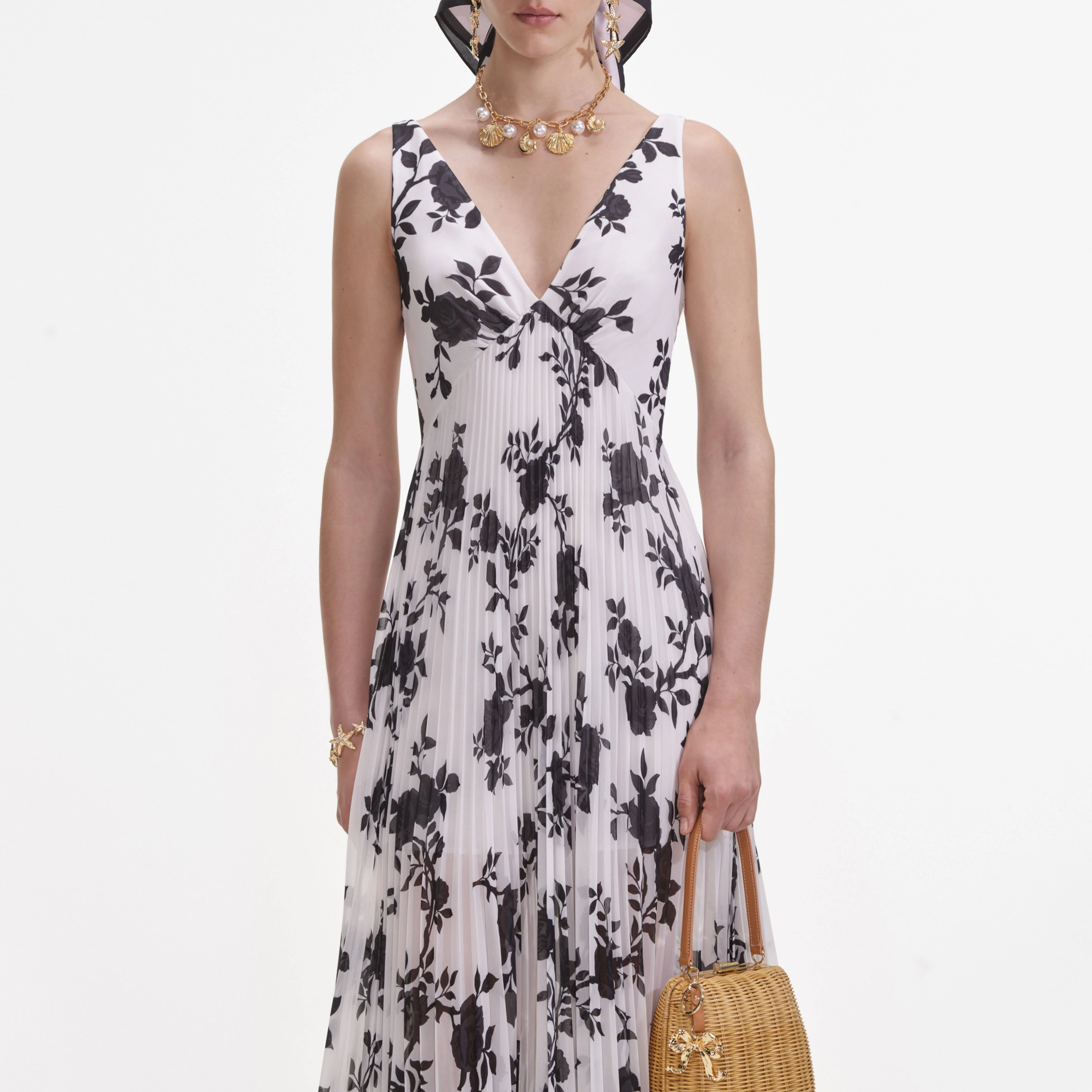 Floral Print Chiffon Maxi Dress