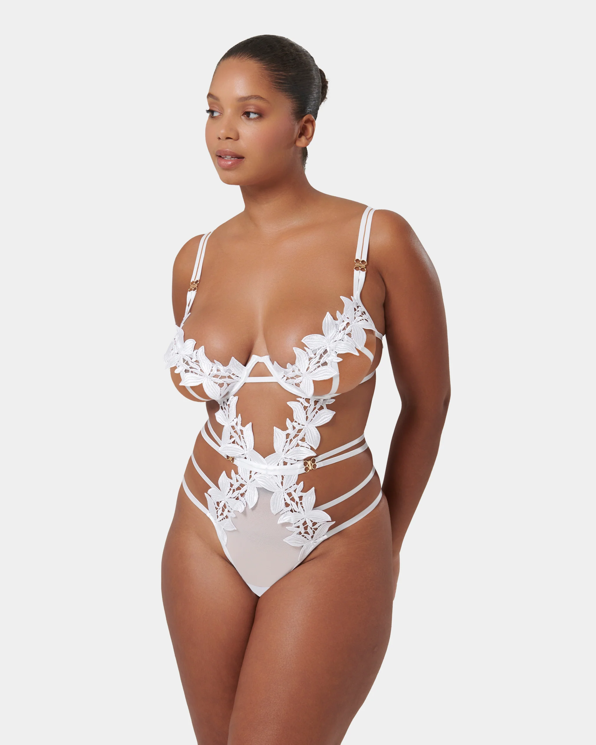 Ophelia Open Bodysuit White