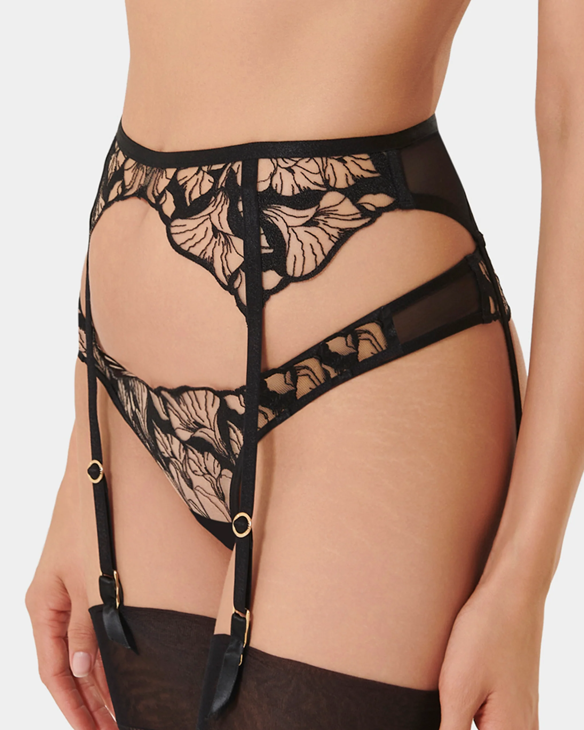 Kalmia Suspender Black/Sheer