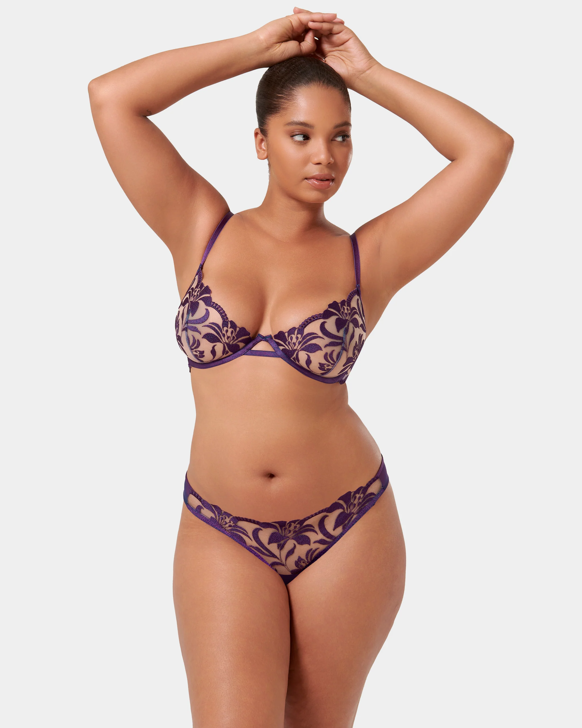 Leonora Wired Bra Acai Purple/Sheer