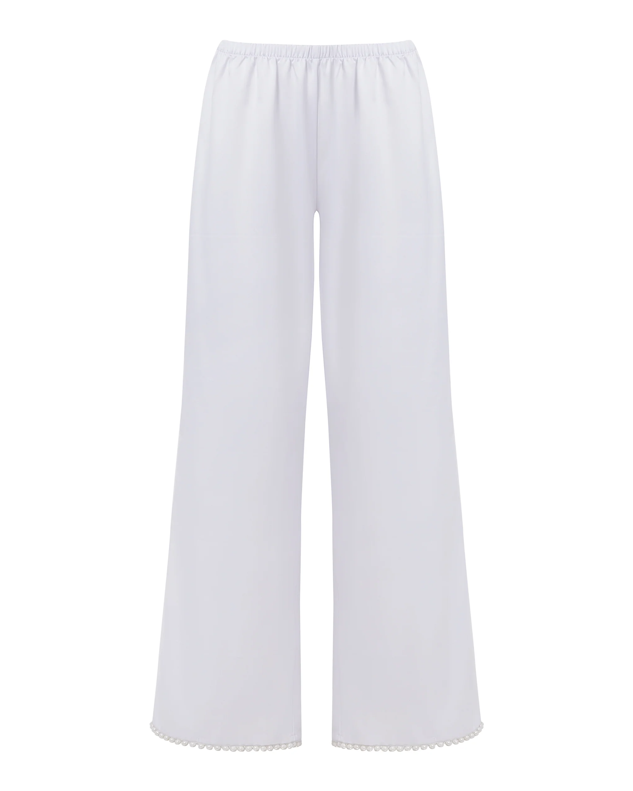 Pearl Luxury Satin Trousers White/Pearl