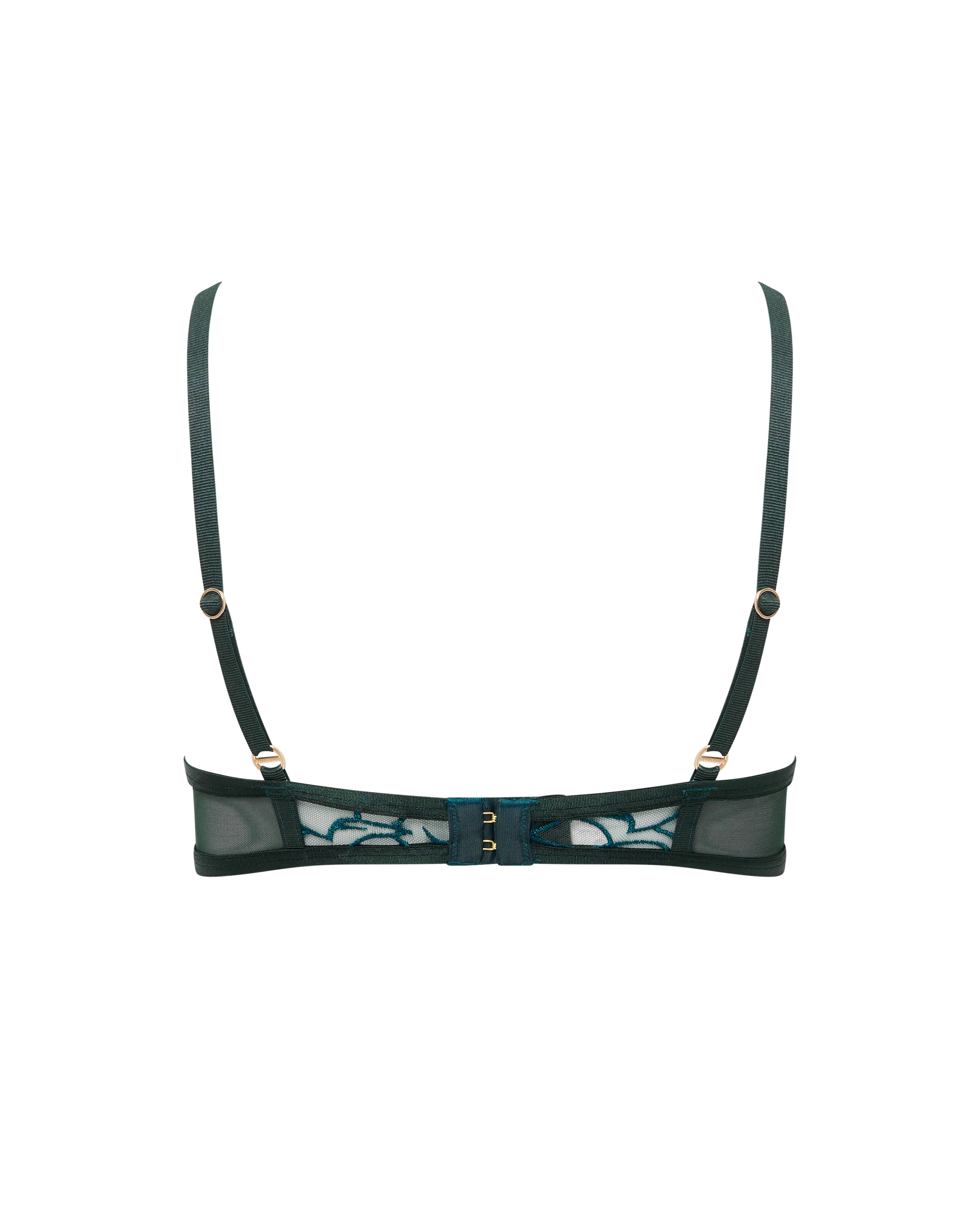 Laurel Leaf Embroidered Bra Green