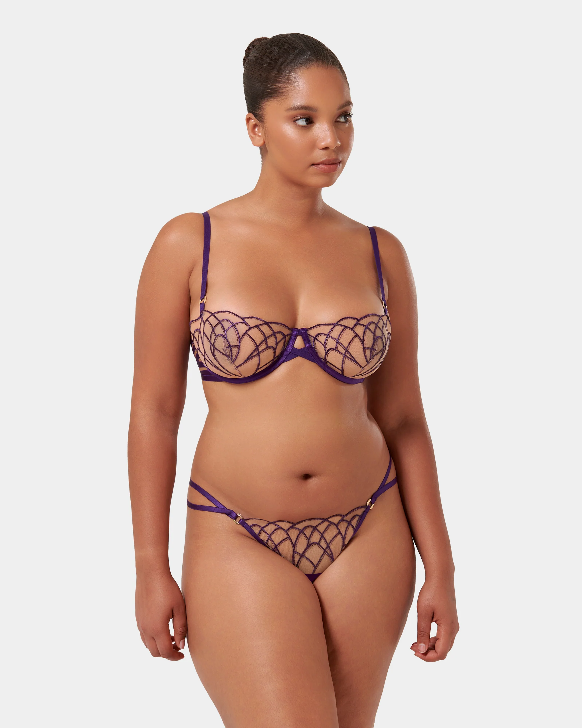 Beatrix Wired Bra Acai Purple/Sheer