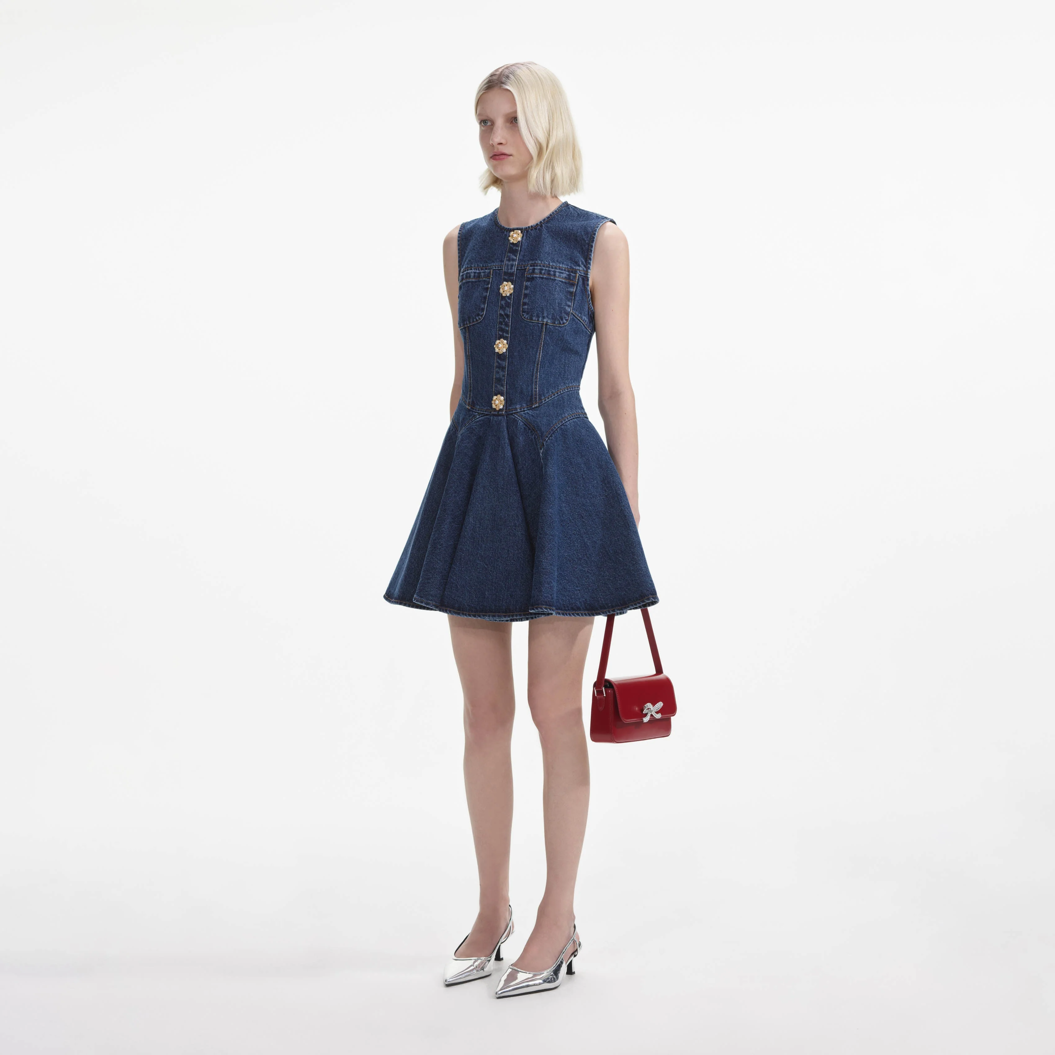 Denim Skater Mini Dress