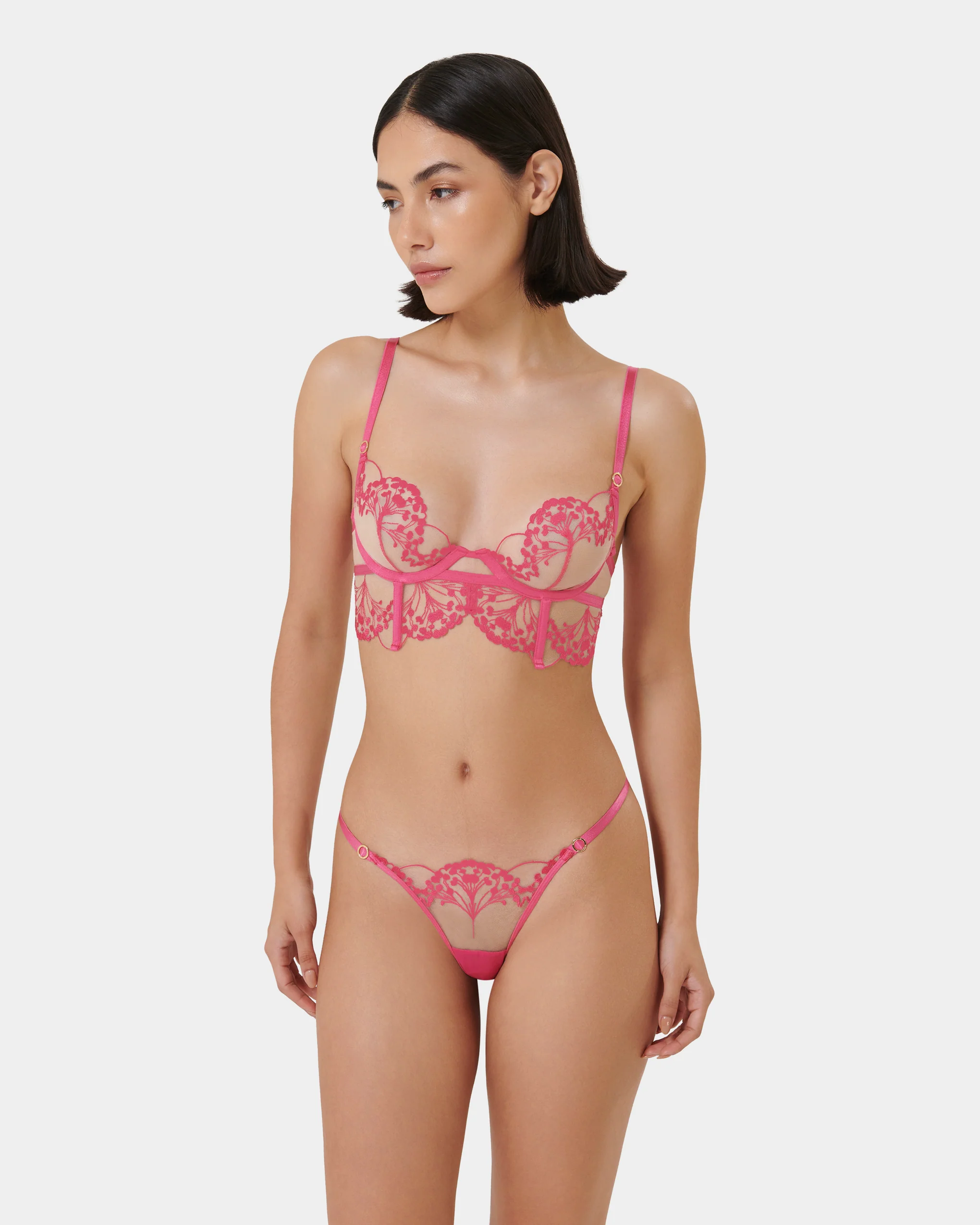 Marisa Brief Fuchsia Pink/Sheer