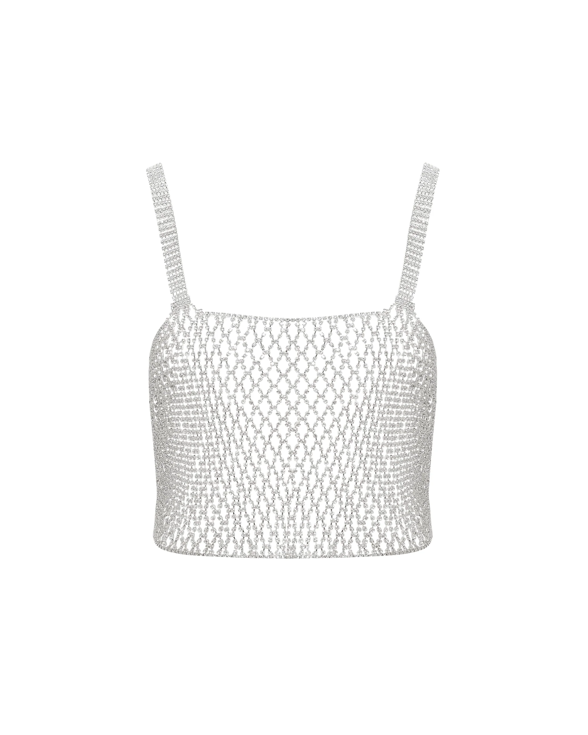 Elsa Diamond Lattice Cami Silver/Clear