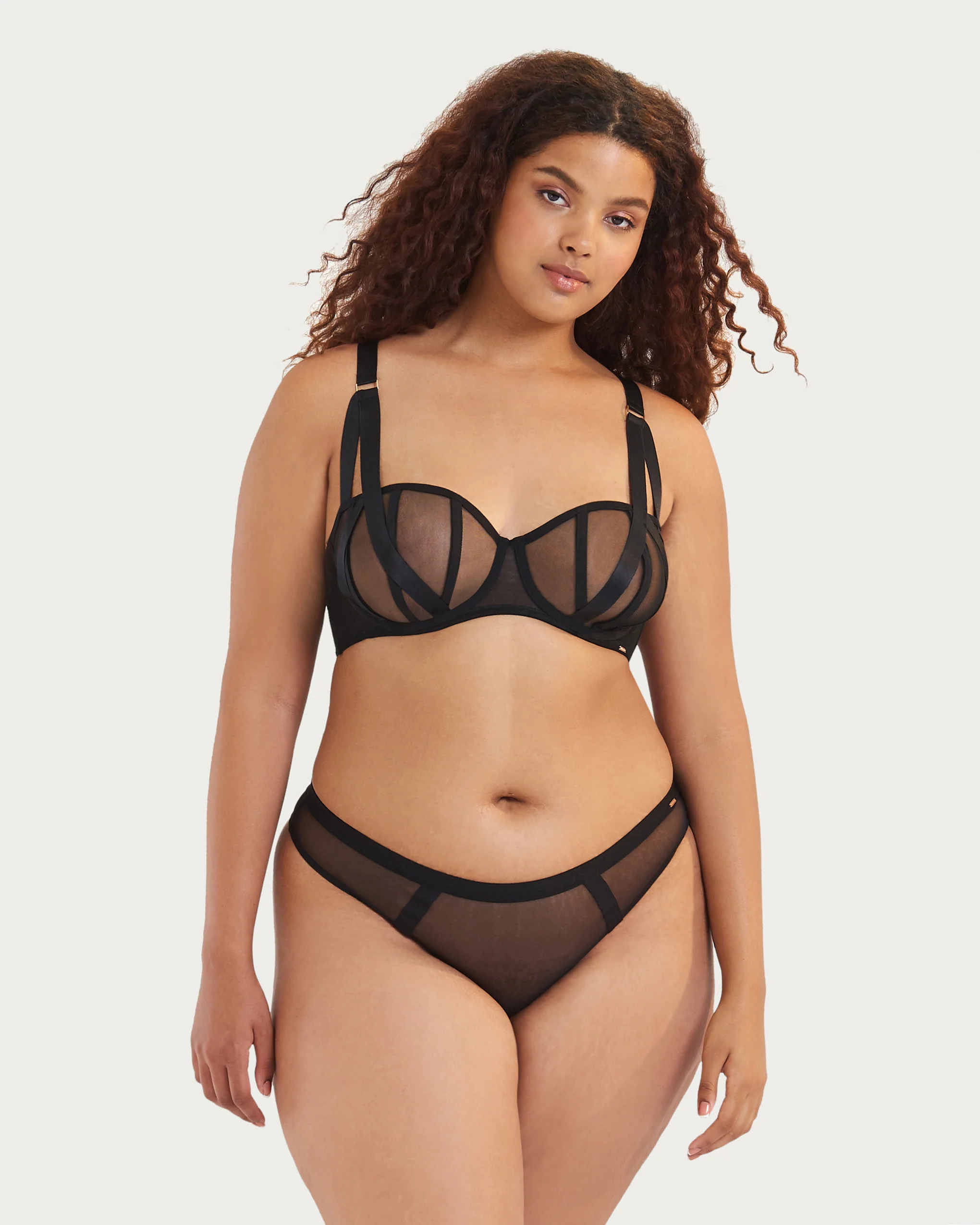Karolina Strappy Balcony Bra Black