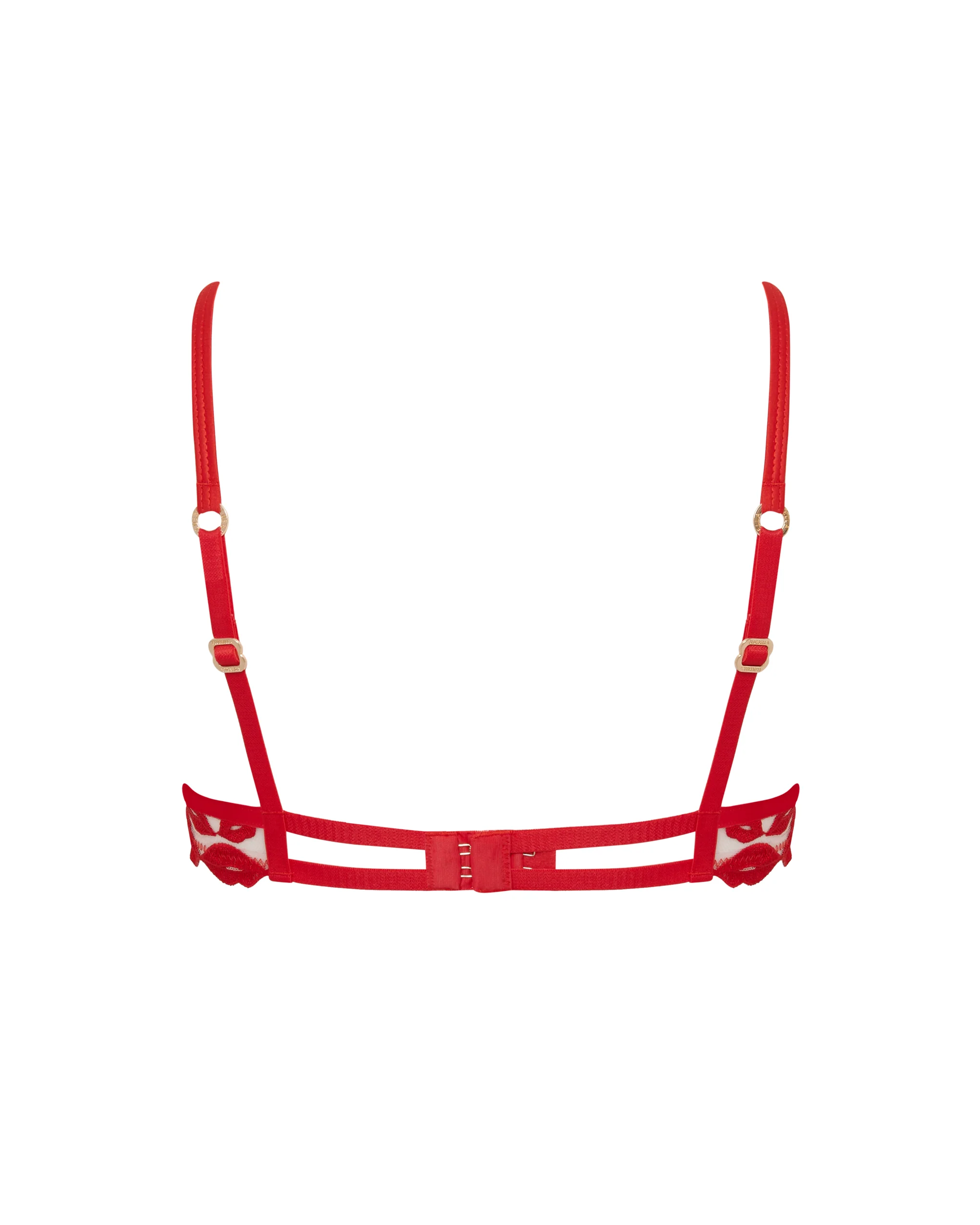 Marian Embroidered Balcony Bra Red