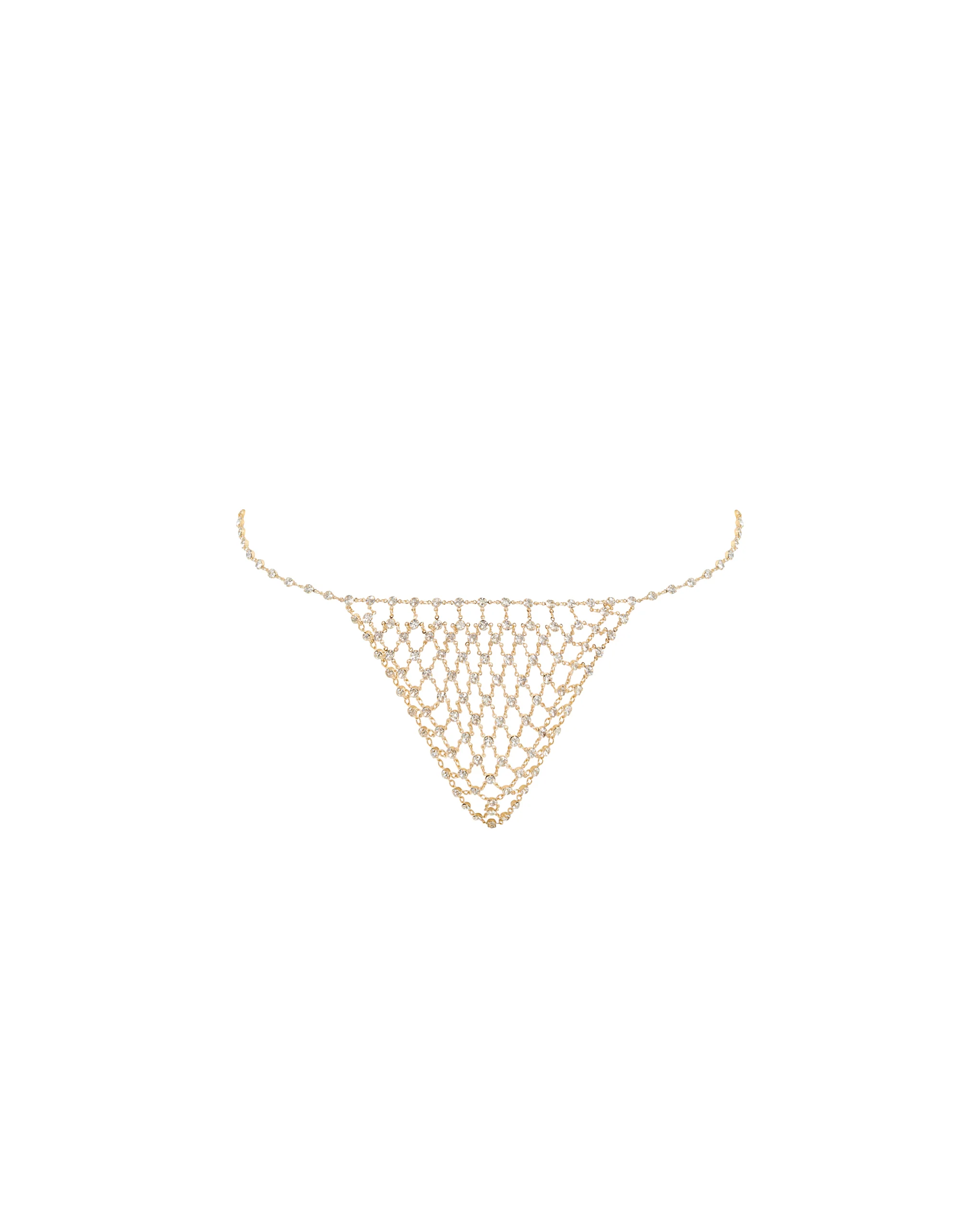 Marli Diamond Lattice Thong Gold/Clear