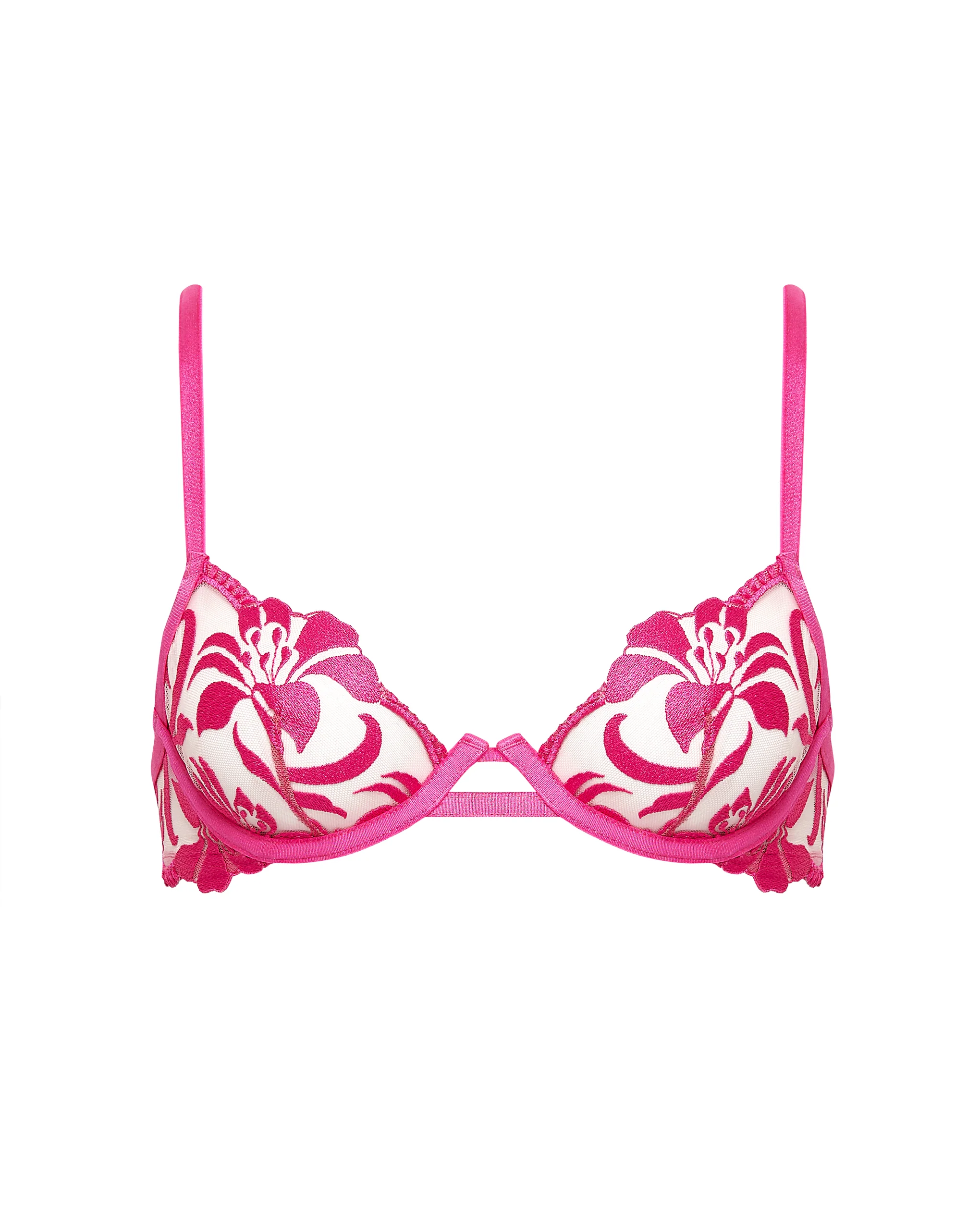 Leonora Wired Bra Fuchsia Pink/Sheer