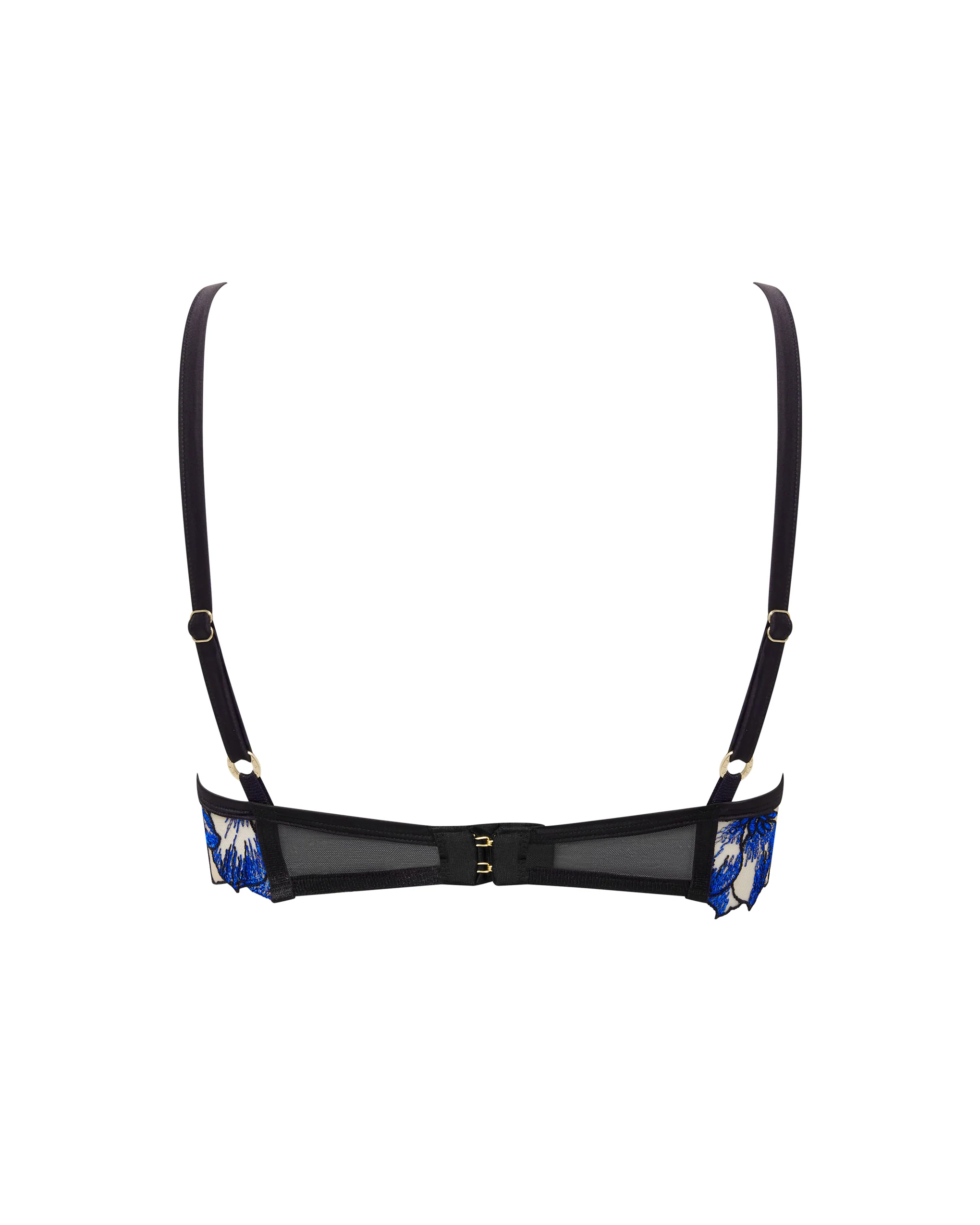 Lyandra Floral Embroidered Bra Blue