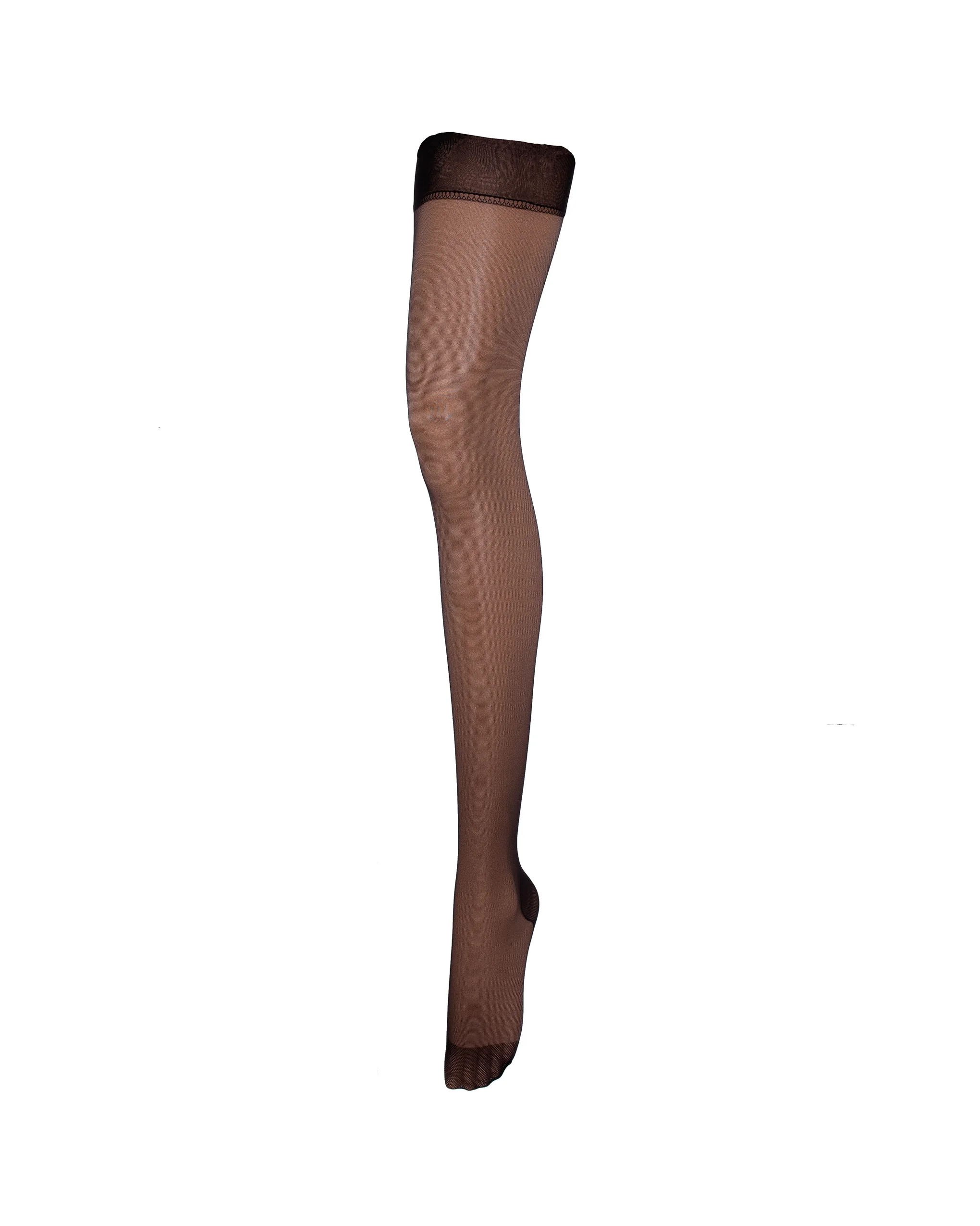 Back Seam Leg/Plain Top Stockings Black