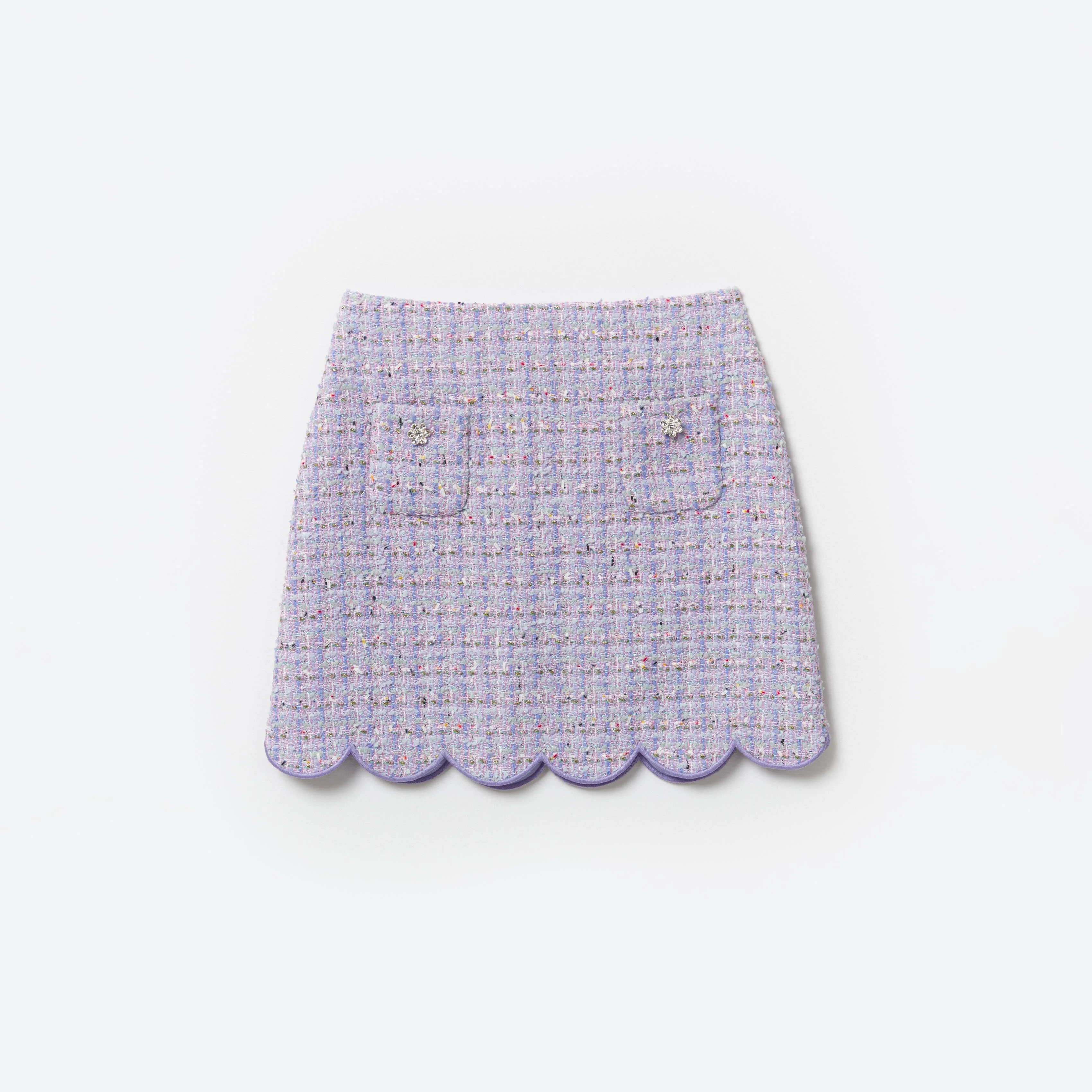Lilac Boucle Mini Skirt