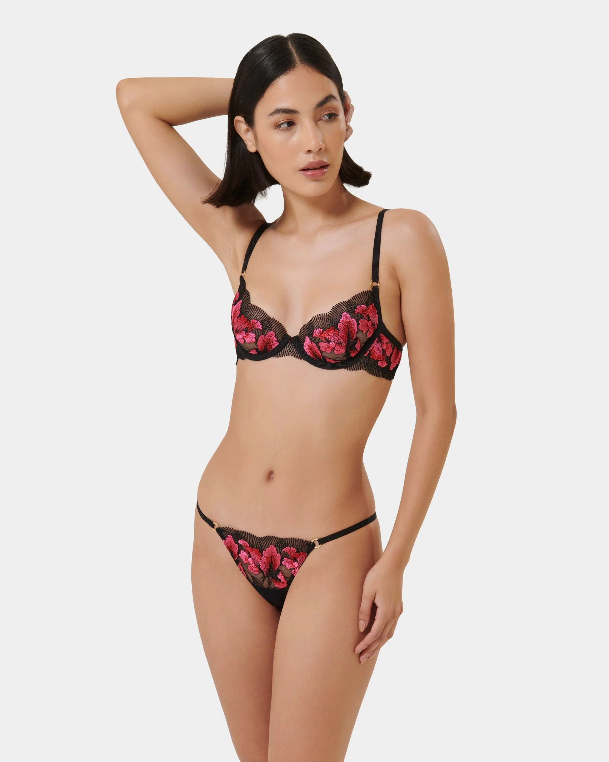 Set: Vivienne Fuchsia Pink/Red/Black