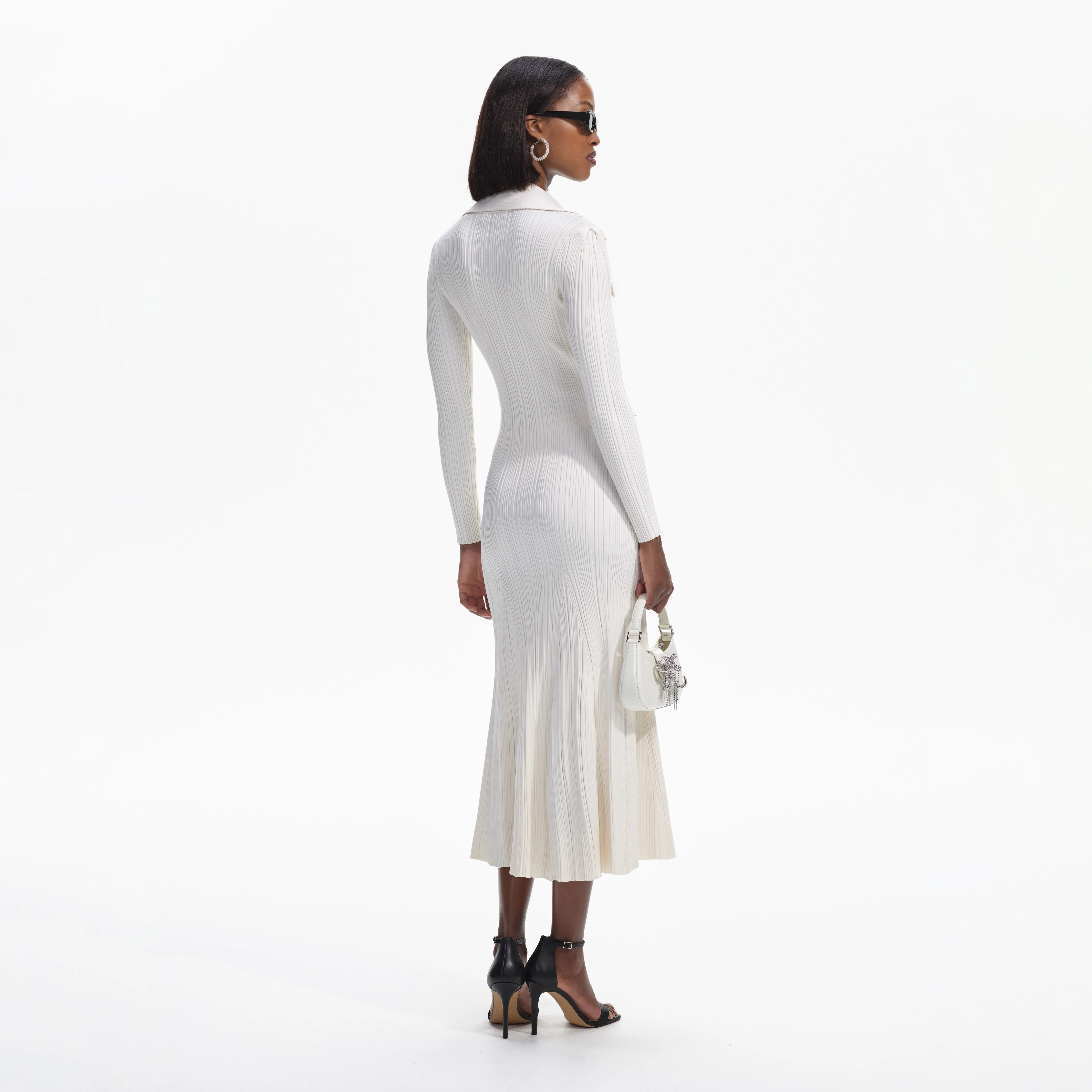 Cream Knit Midi Dress