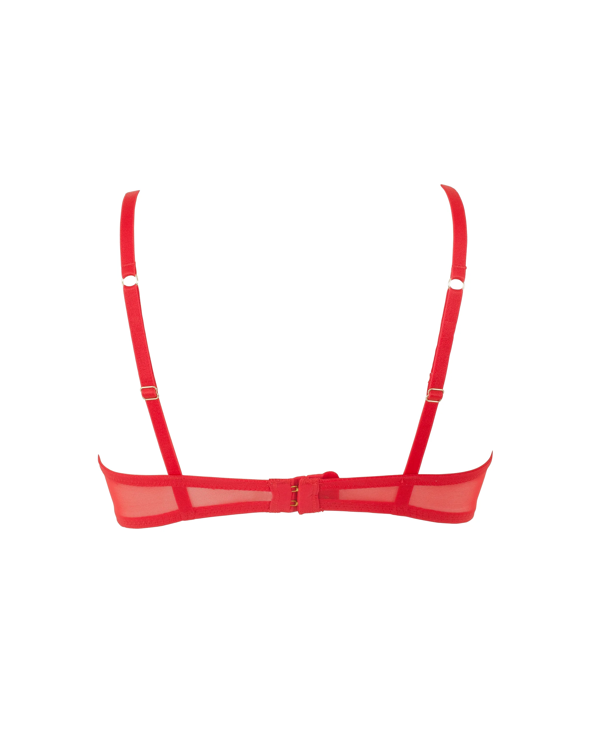 Marseille Embroidered Sheer Bra Red