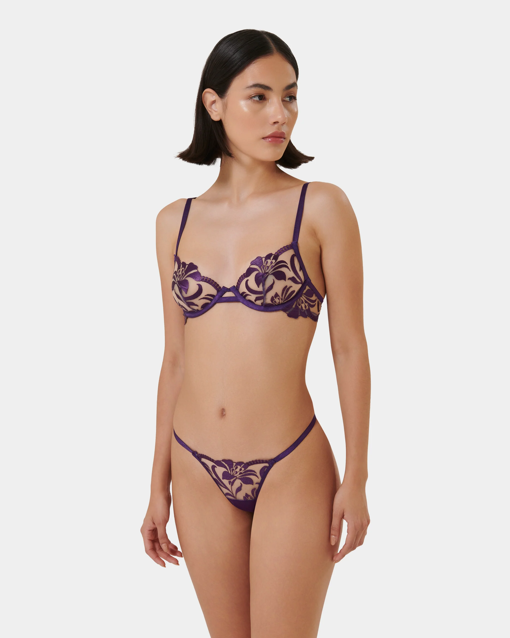 Set: Leonora Acai Purple/Sheer
