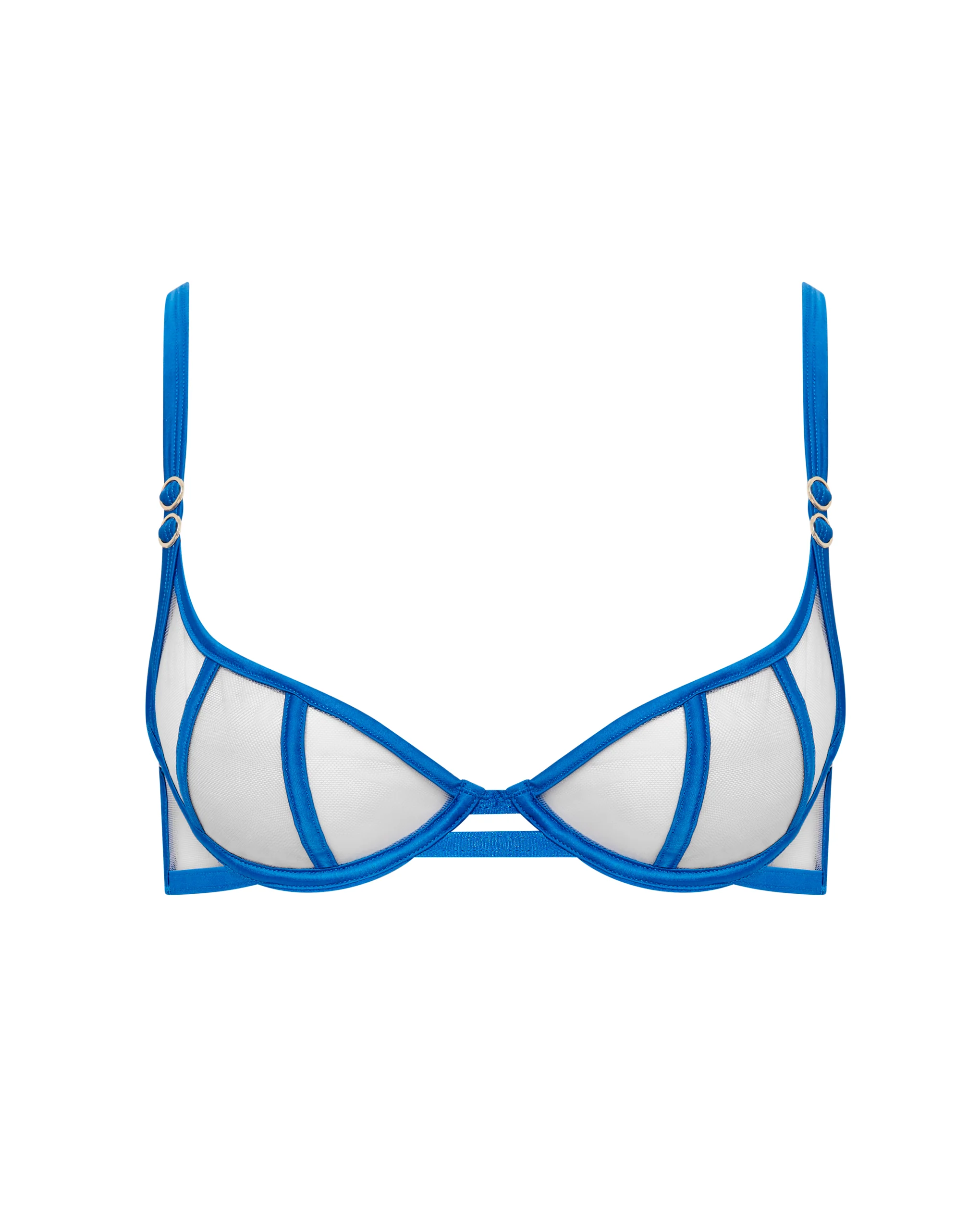 Etta Sheer Strappy Bra Blue
