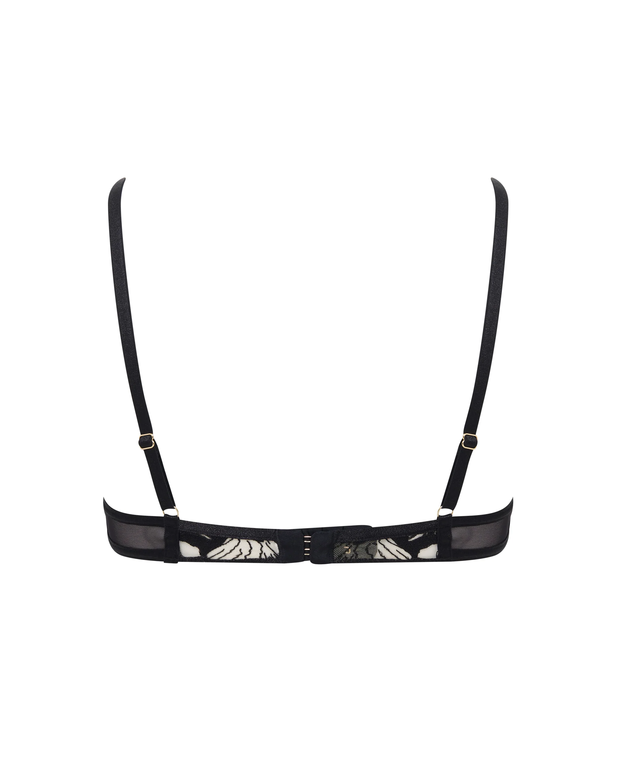 Kalmia Floral Embroidered Bra Black