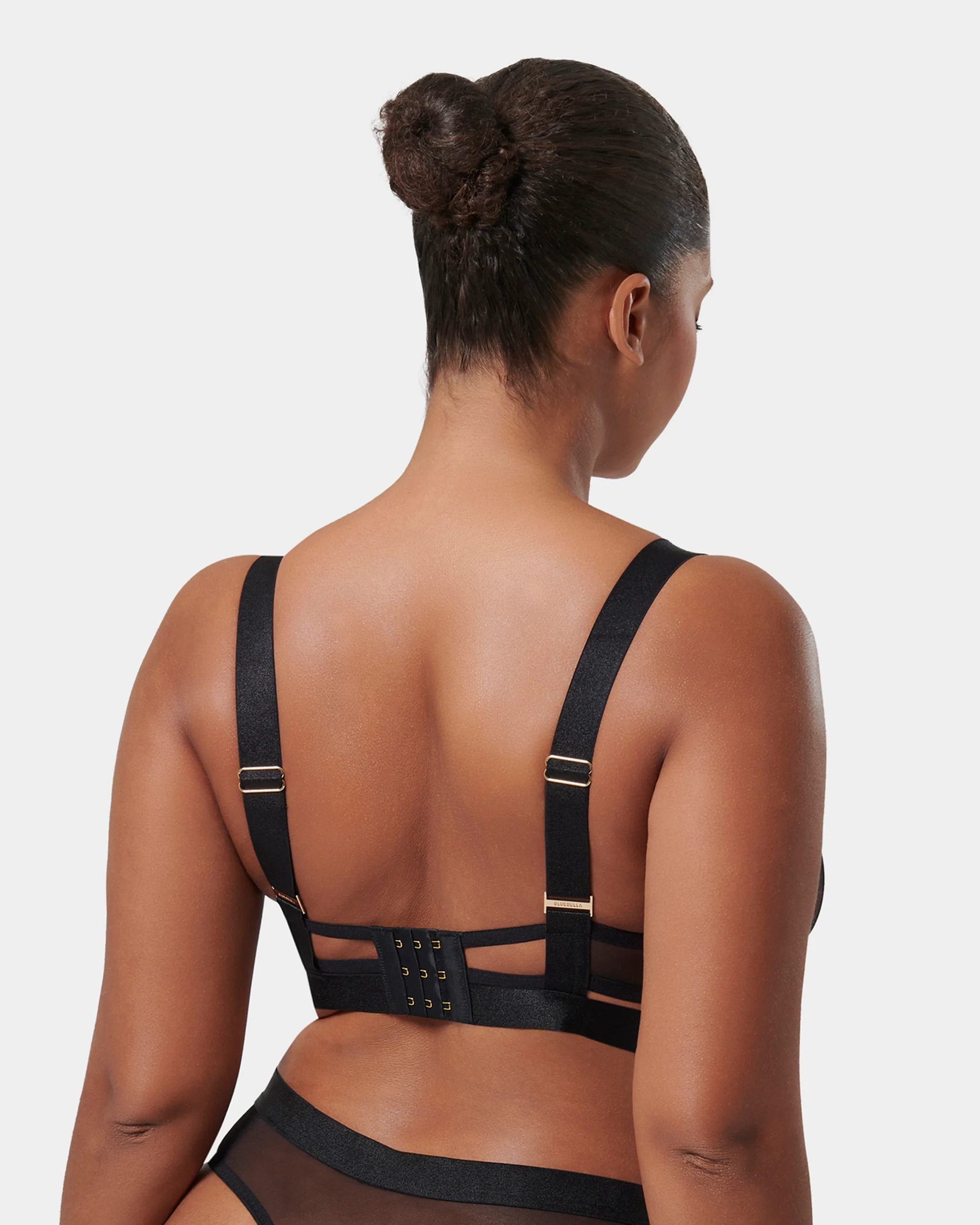 Trinity Sheer Strappy Bra Black