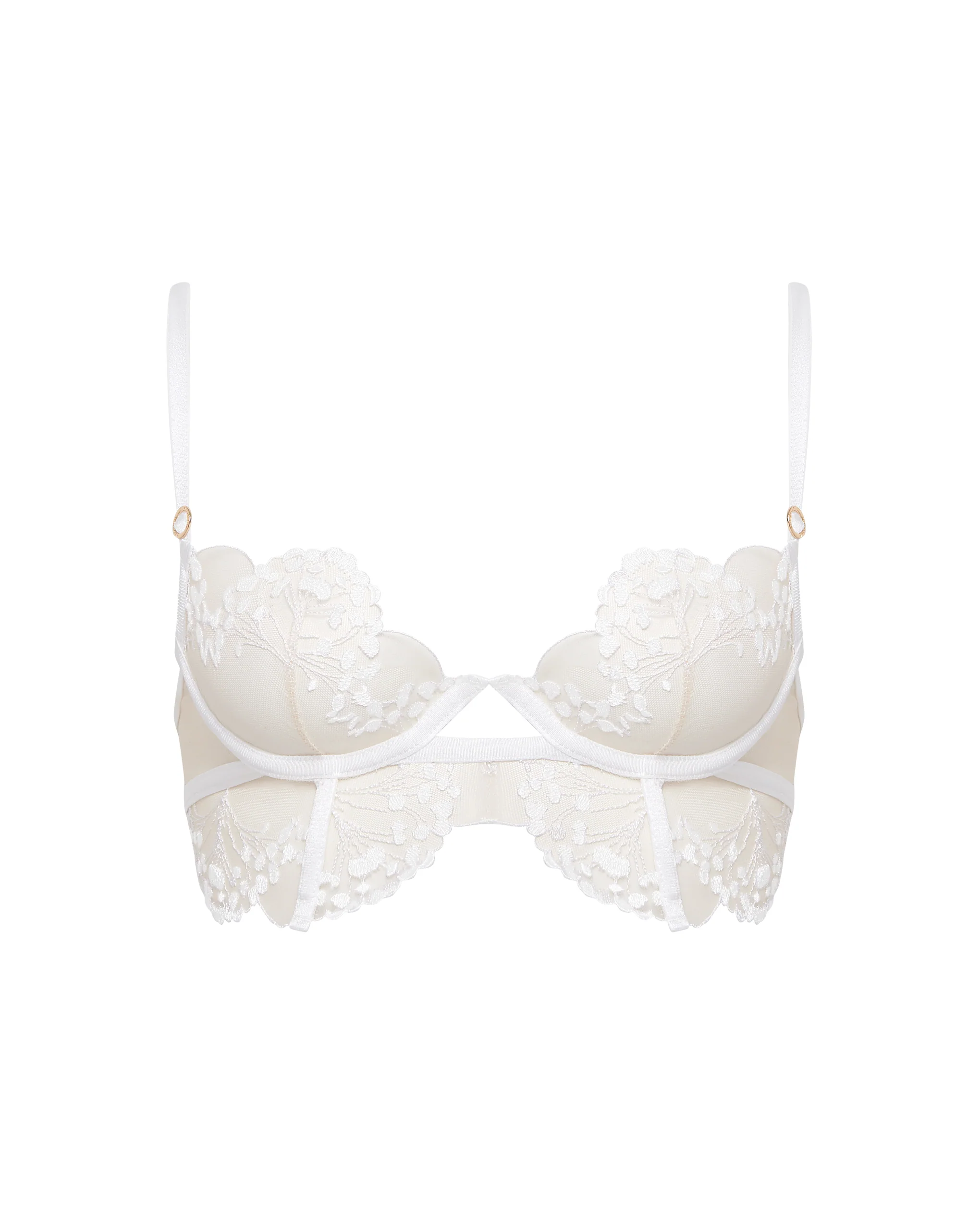 Marisa Embroidered Sheer Bra White