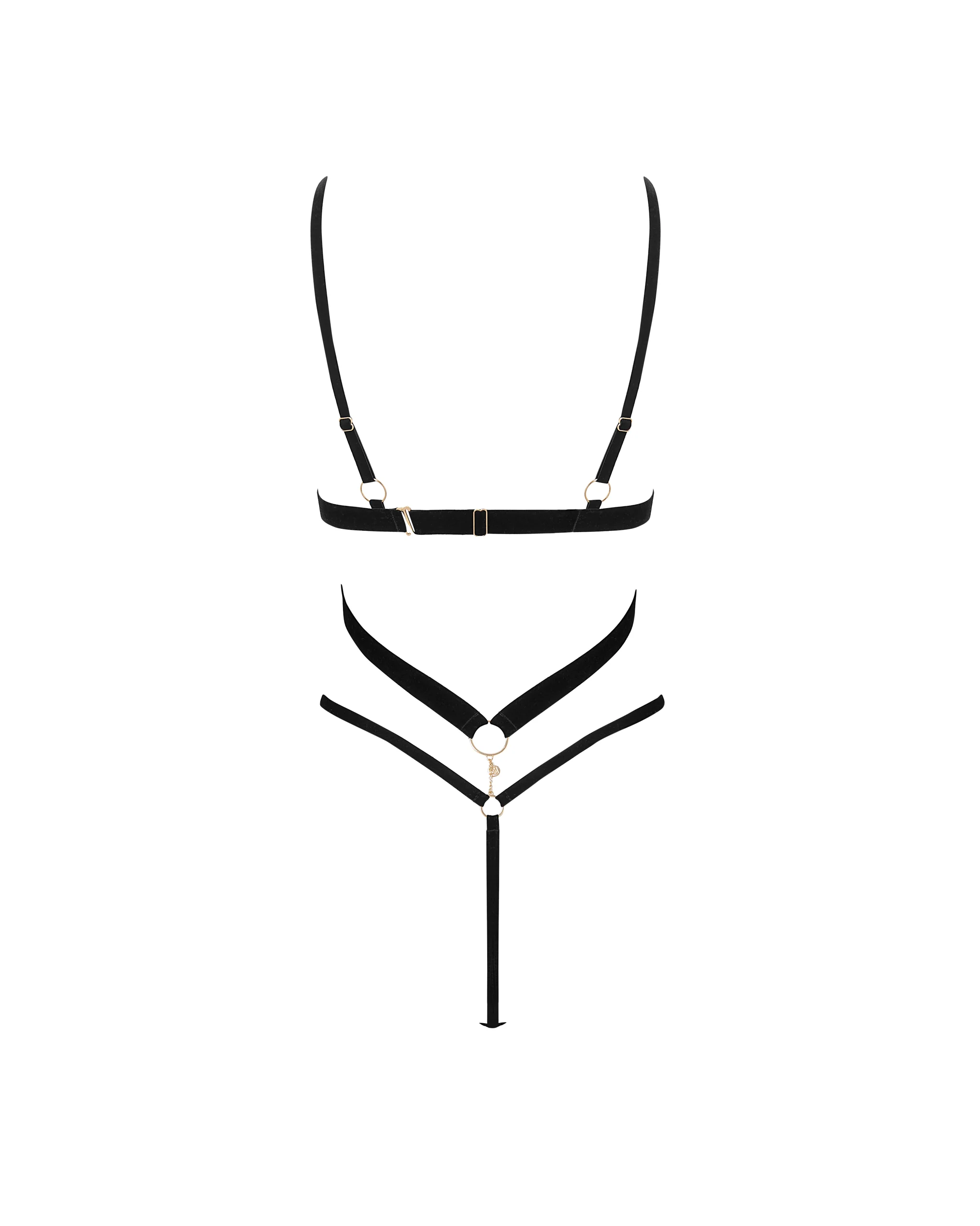 Simone Open Harness Bodysuit Black