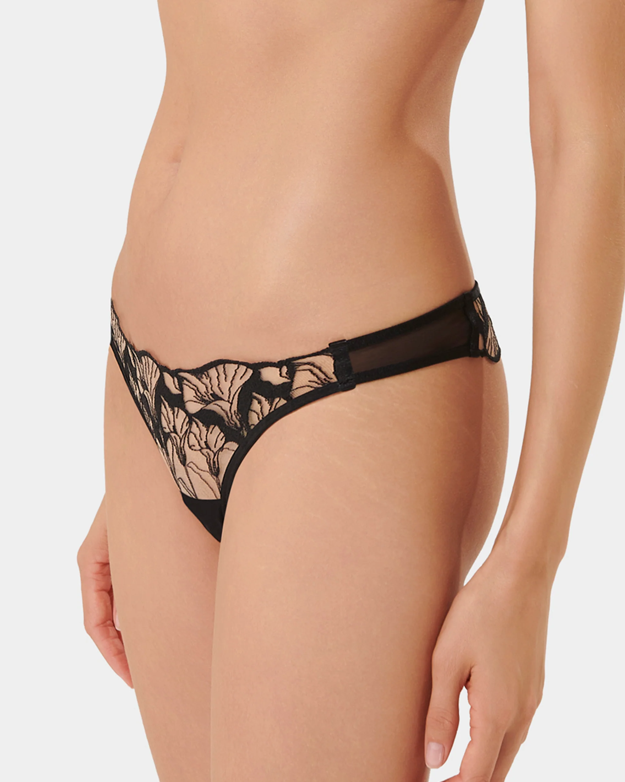 Kalmia Thong Black/Sheer