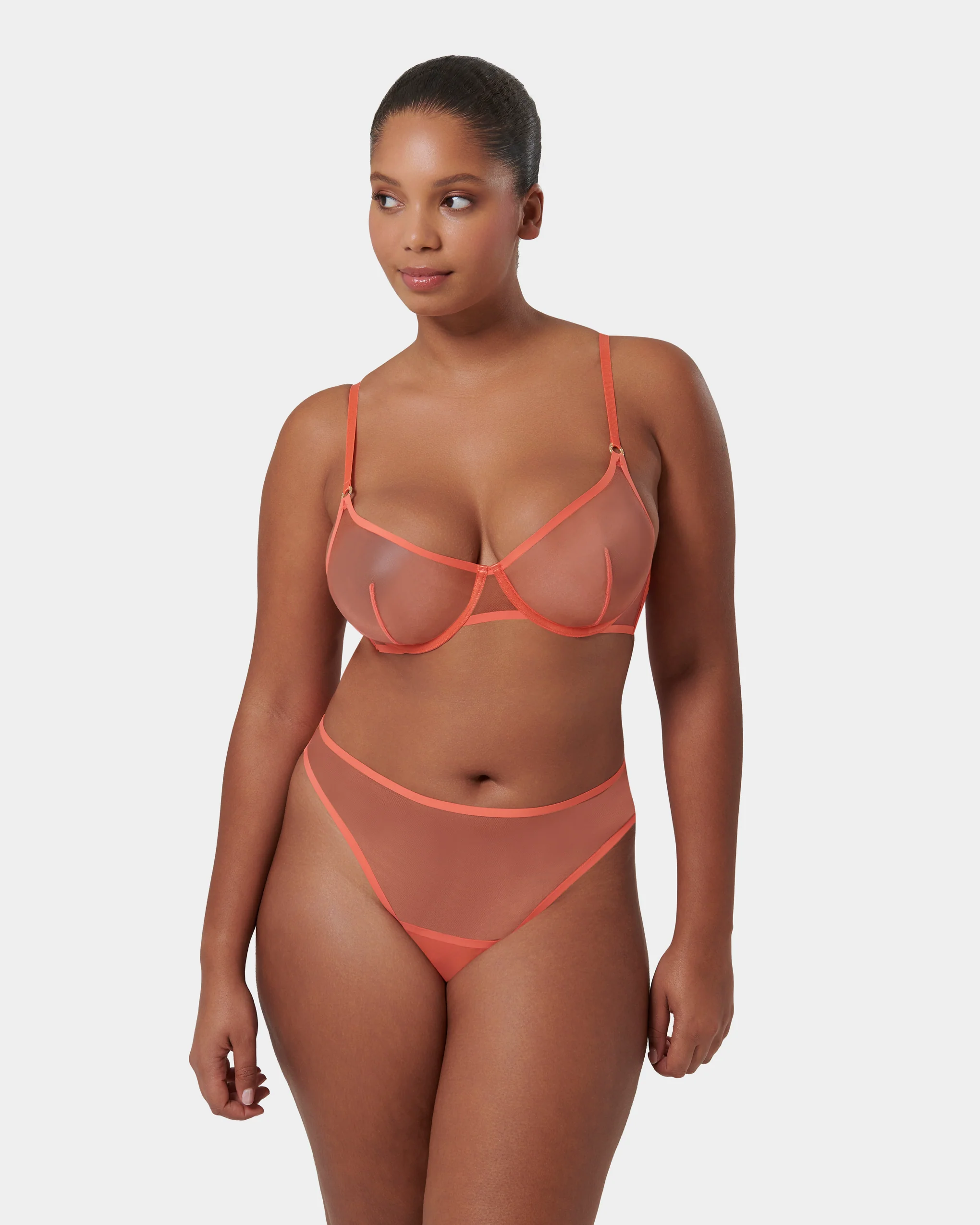 Naomi High-waist Thong Hot Coral
