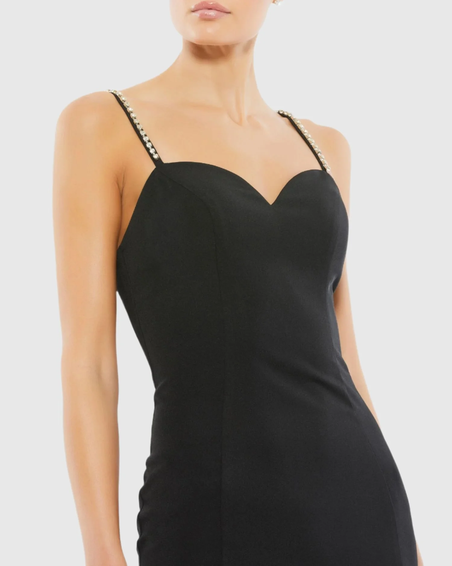 Black Sweetheart Evening Gown w/ Rhinestone Accents