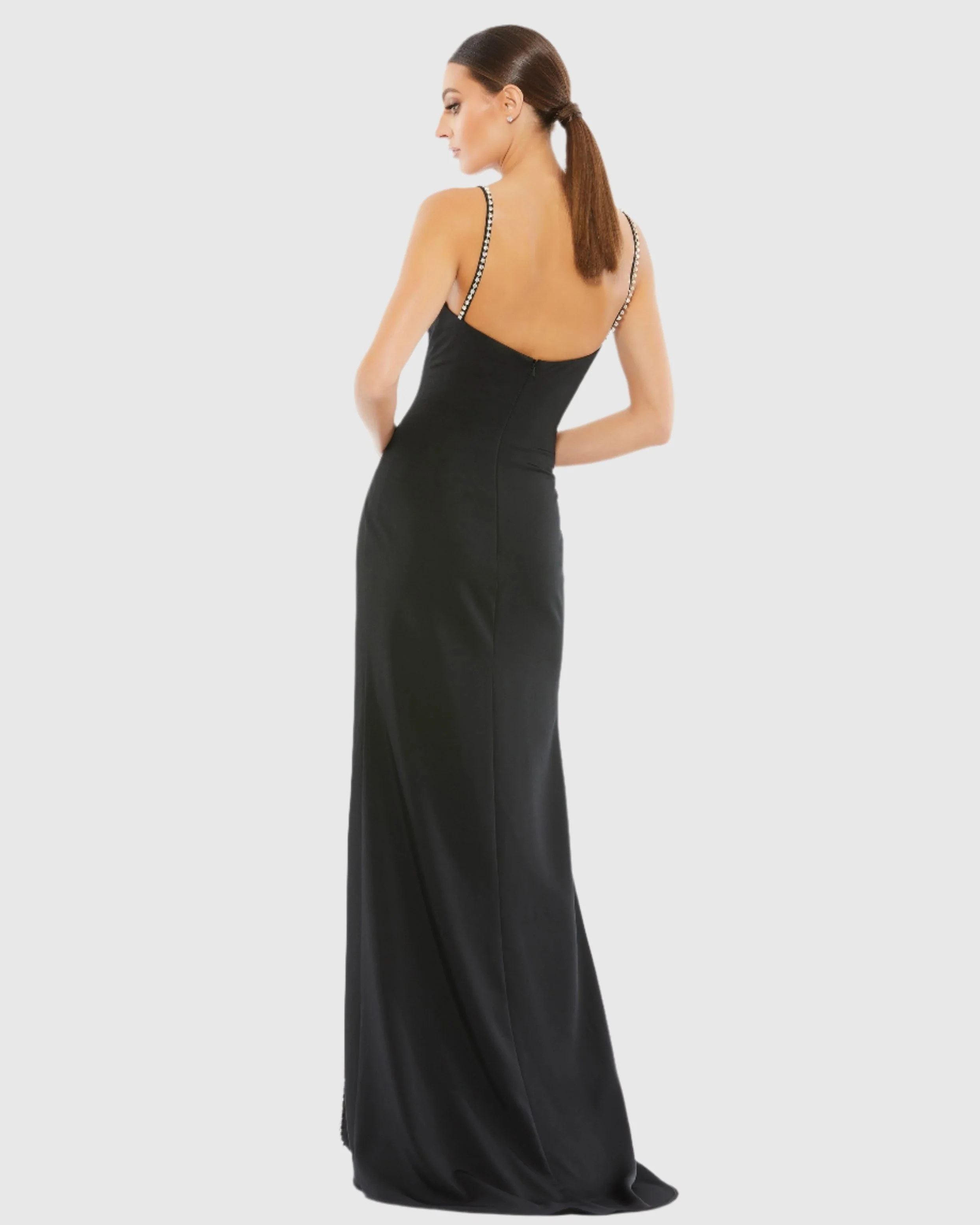 Black Sweetheart Evening Gown w/ Rhinestone Accents
