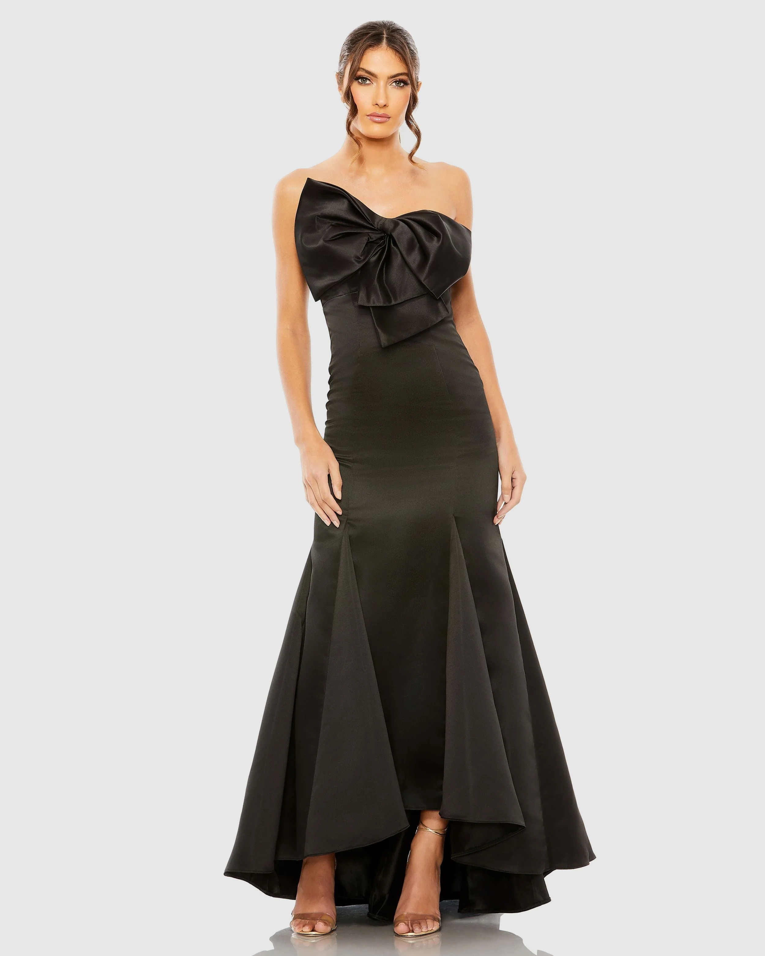 Black Strapless Bow Mermaid Gown
