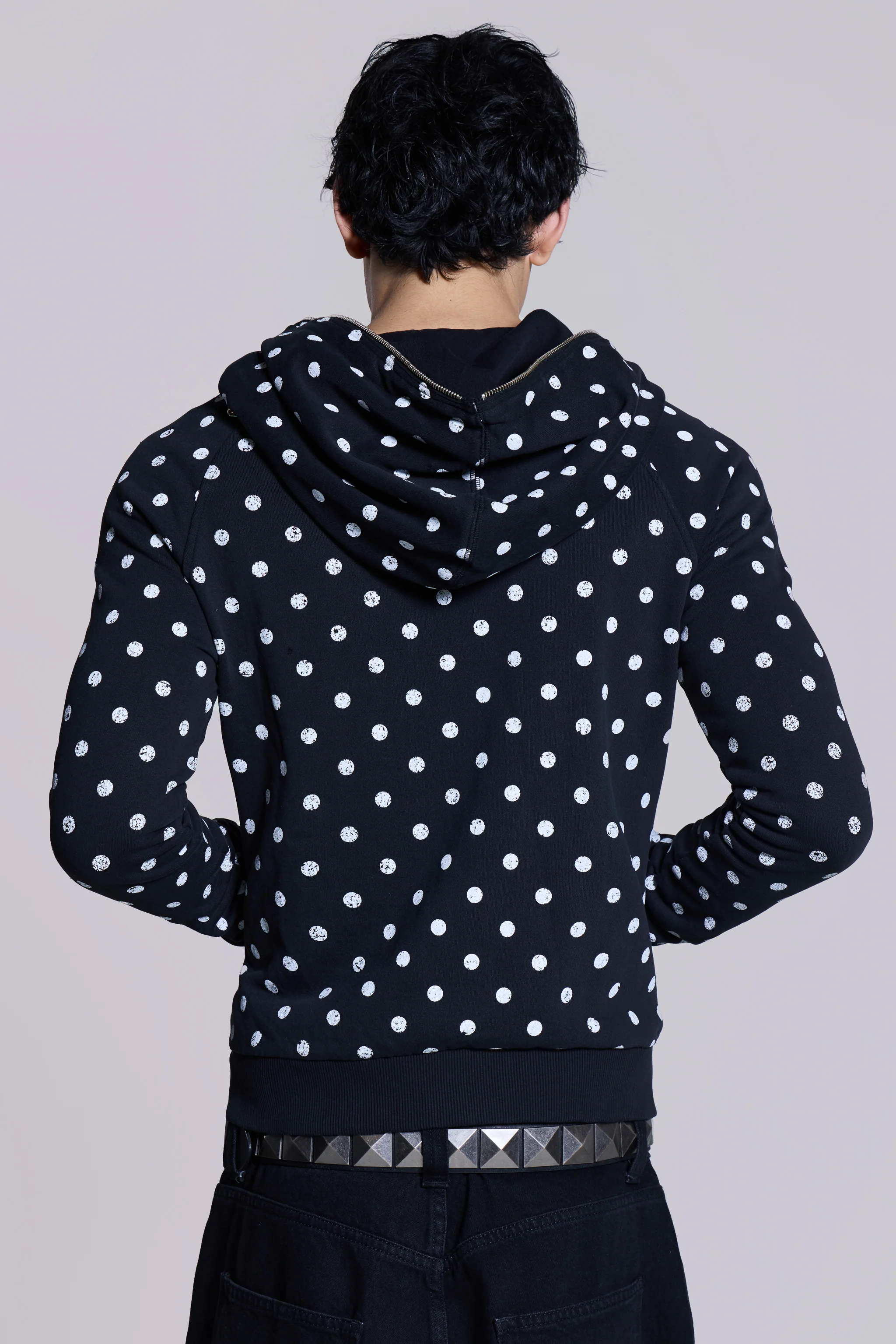 Mono Black Polkadot Mini Monster Hoodie